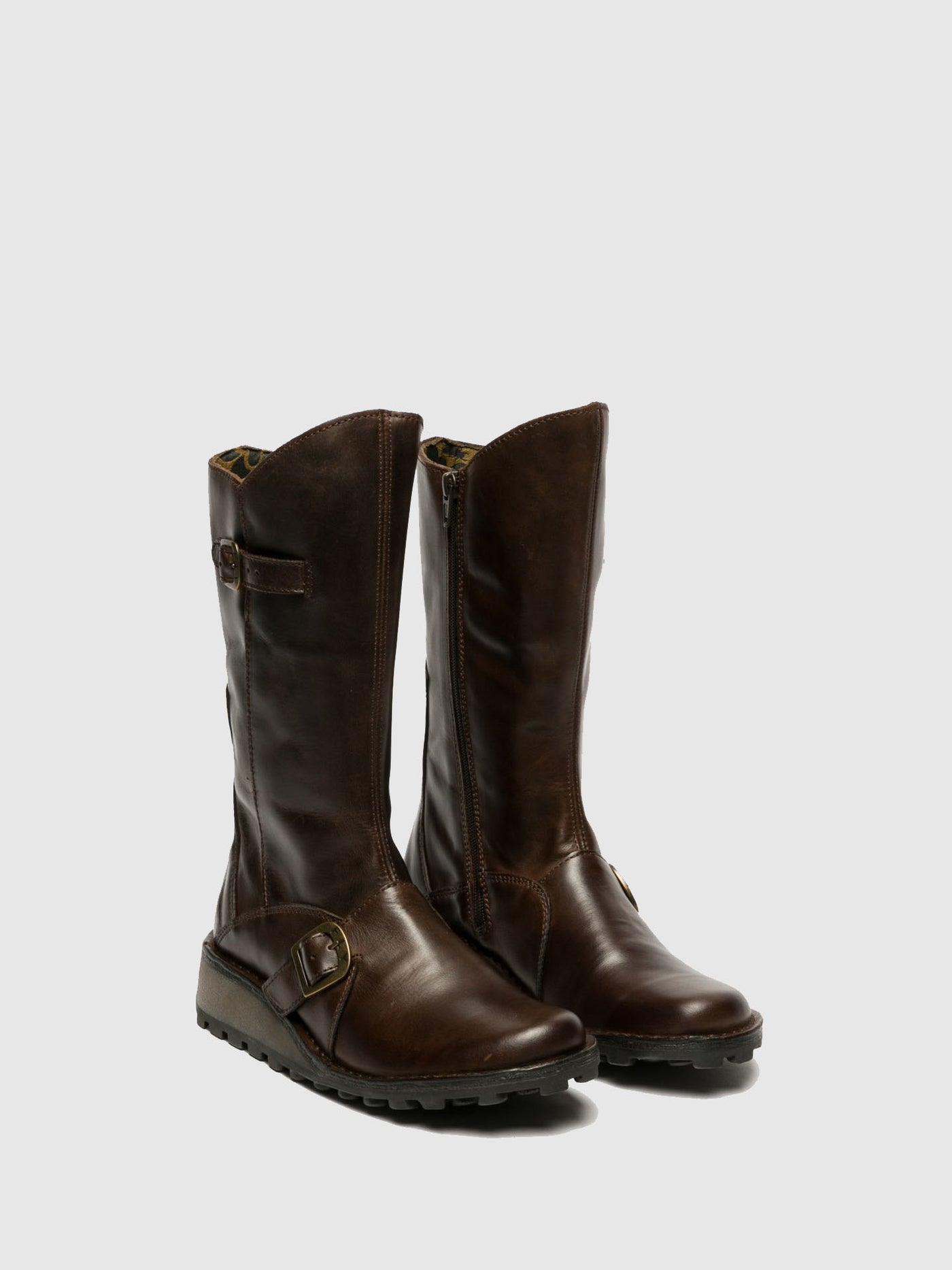 Dk Brown Fly London Buckle MES Women's Boots | 489751HNL