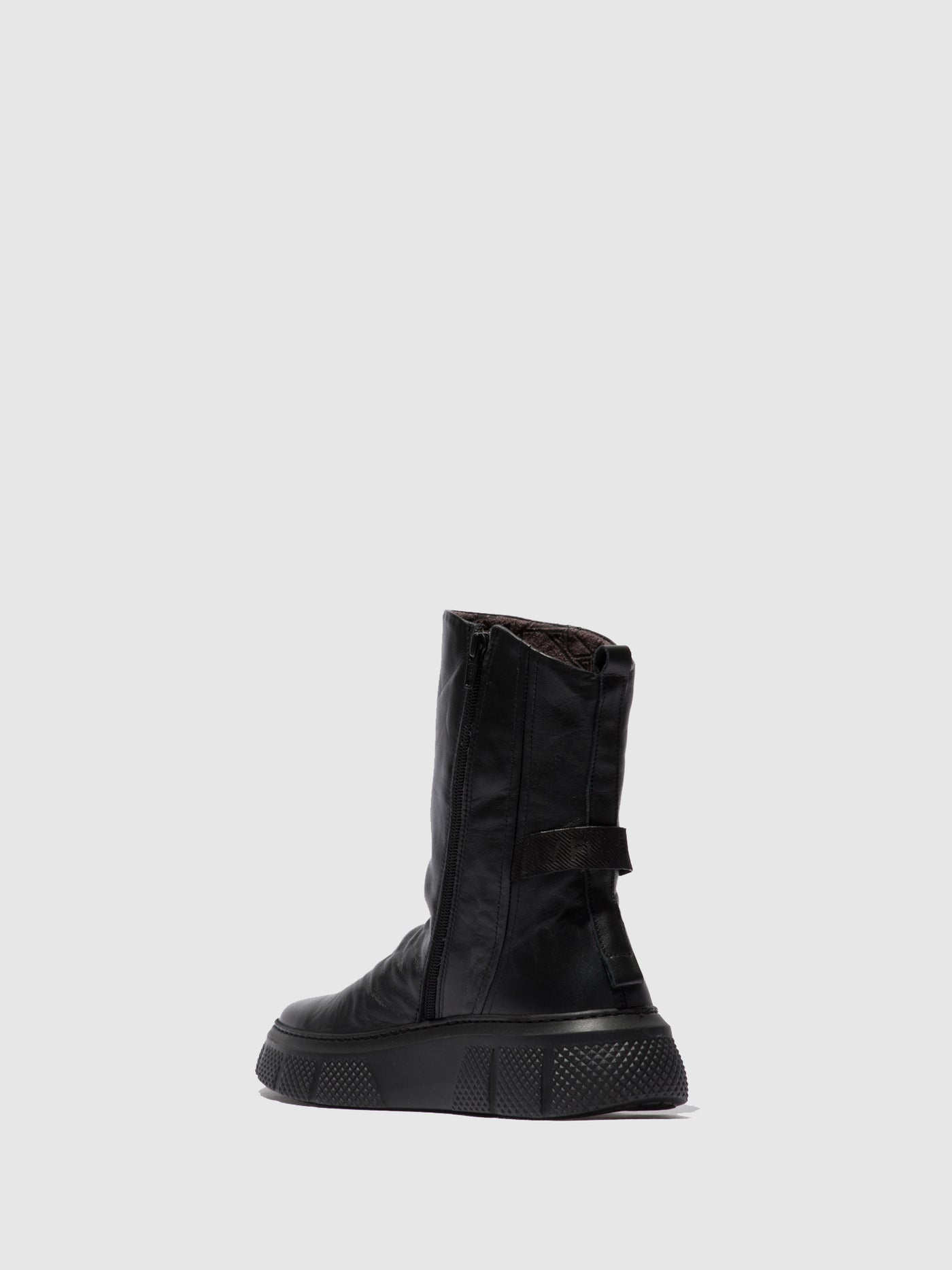 Dublin Black(Black Sole) Fly London Zip Up Boots Women's Boots | 402176ZSU