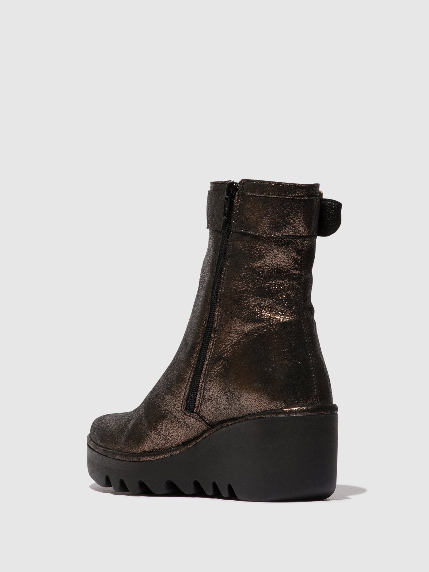 Graphite Fly London Zip Up Boots Women's Ankle Boots | 756381YPC