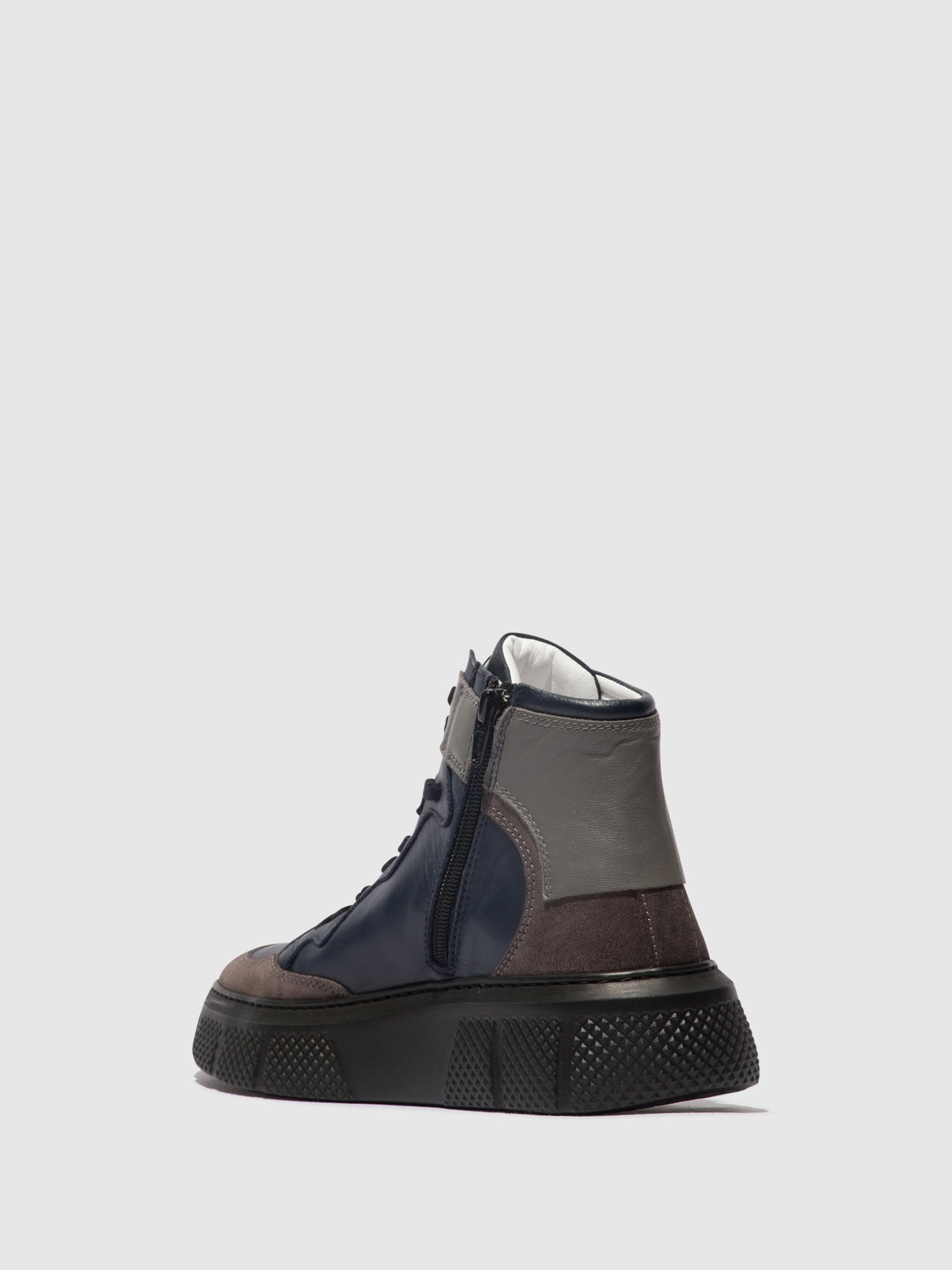 Grey/Navy/Grey Fly London Lace-up Women's Sneakers | 172435IOL