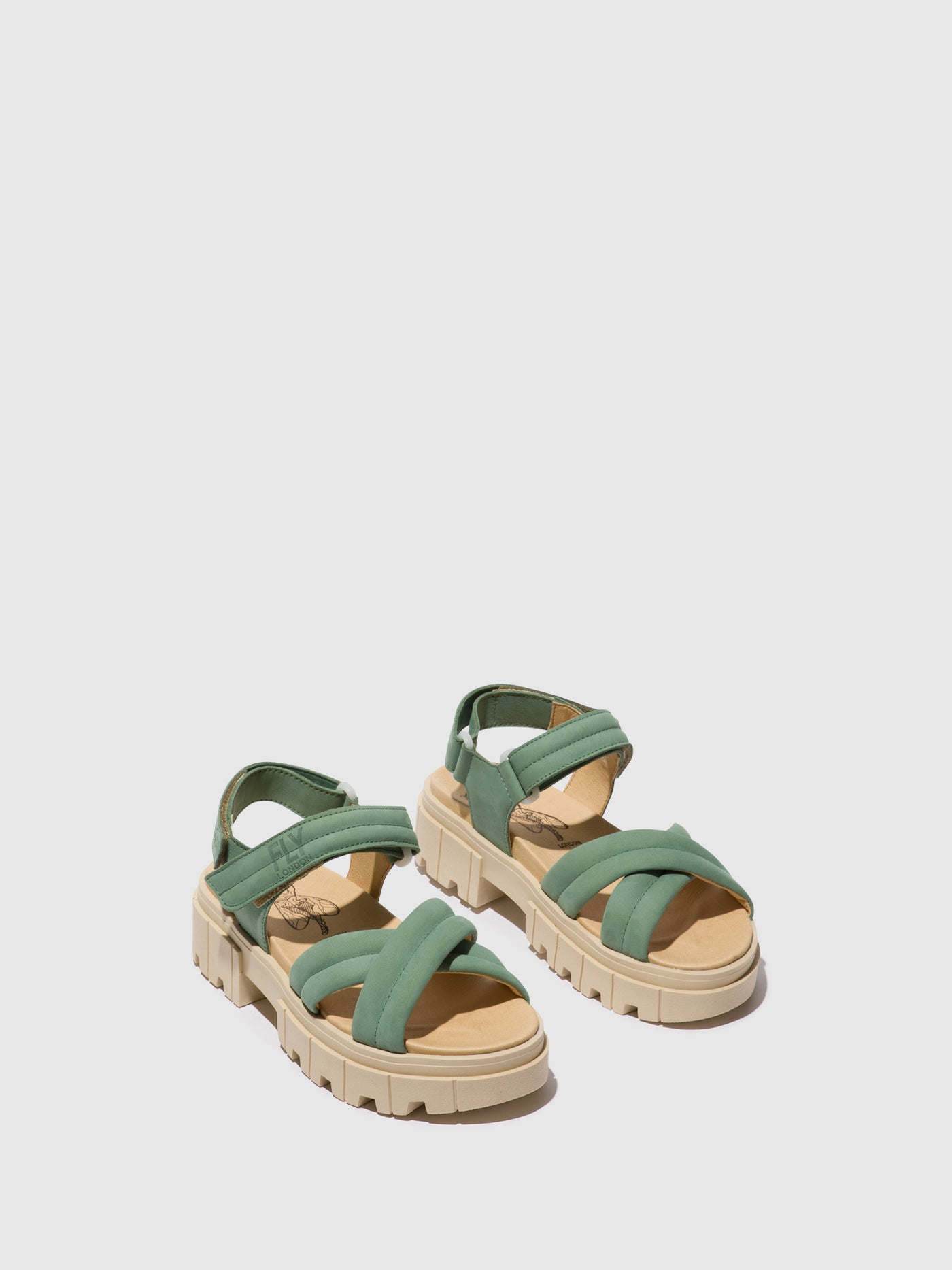Jade Green Fly London Sling-Back Women's Sandals | 465092JOD
