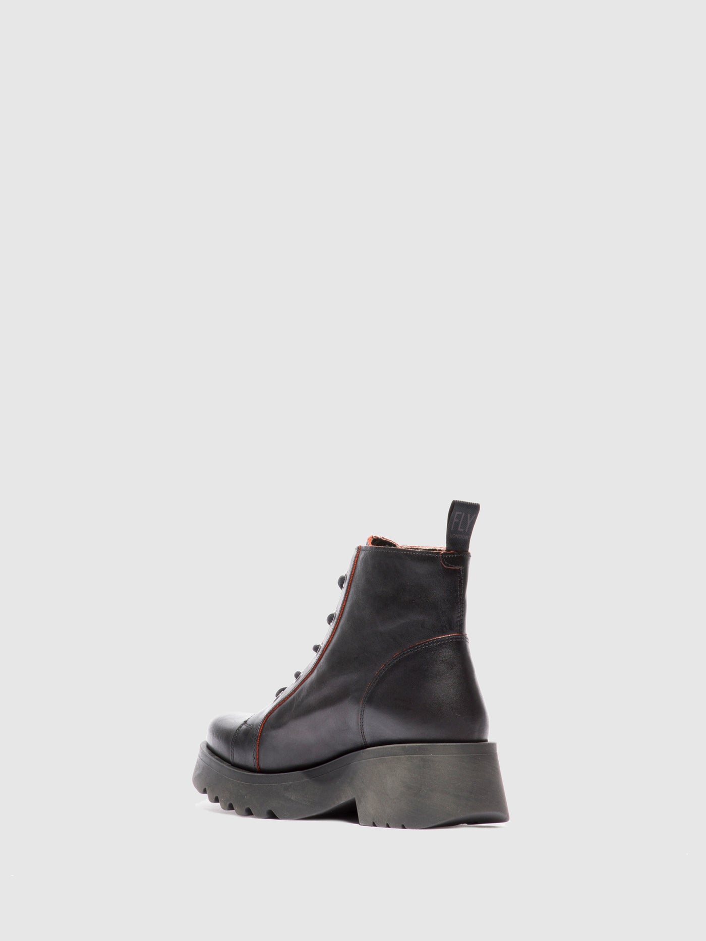Java Black/Red Fly London Lace-up Boots Women's Ankle Boots | 892547ICW