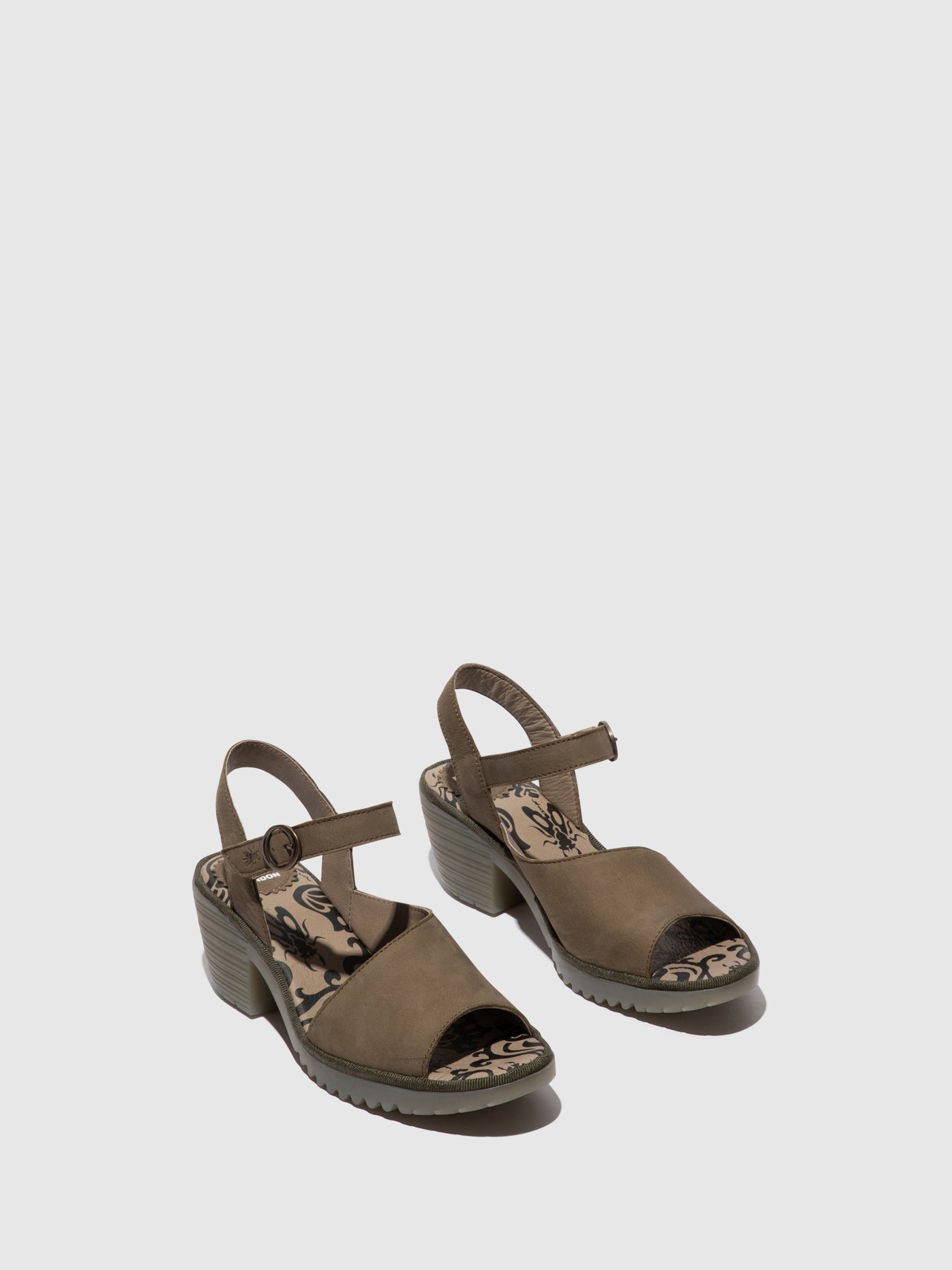 Khaki Fly London Sling-Back Sandals Women's Sandals | 278301ATG