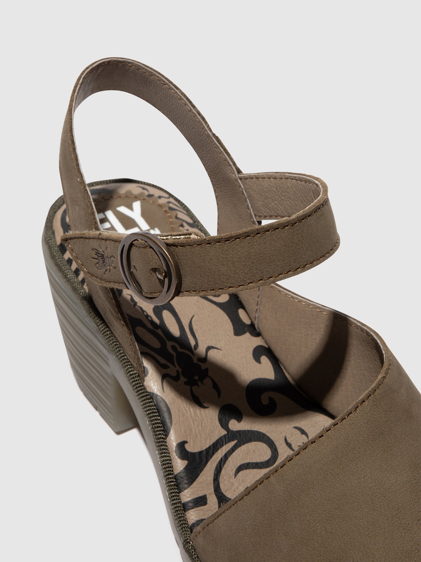 Khaki Fly London Sling-Back Sandals Women's Sandals | 278301ATG