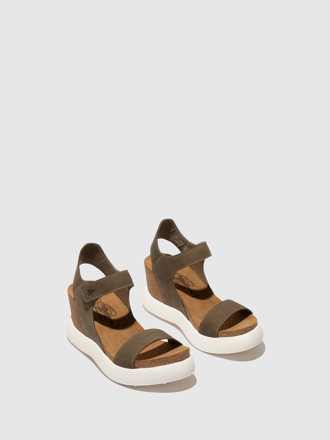 Khaki Fly London Velcro Women's Sandals | 523748UDK