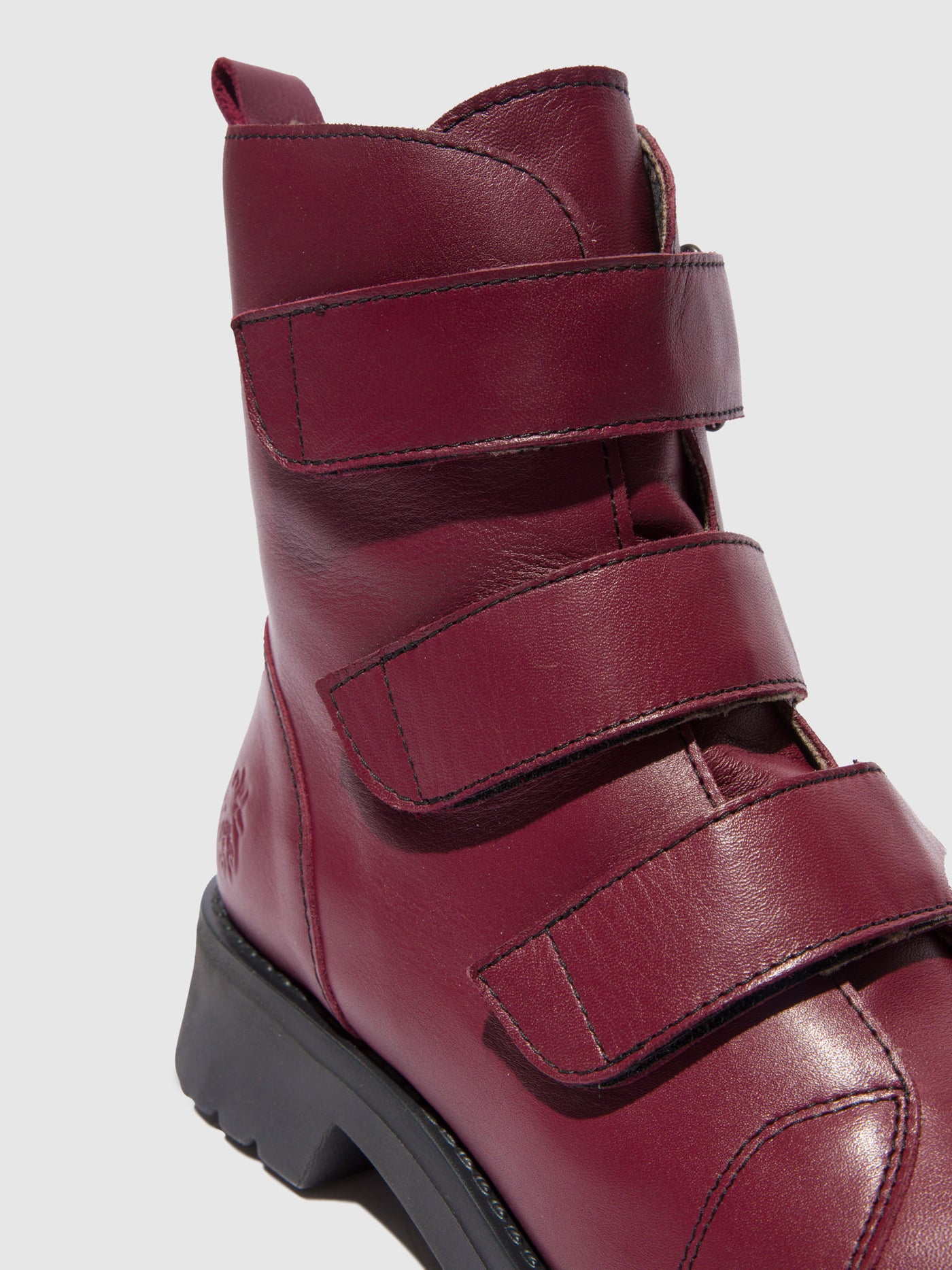Leather Wine(Black) Fly London Velcro Women's Ankle Boots | 793615UEL