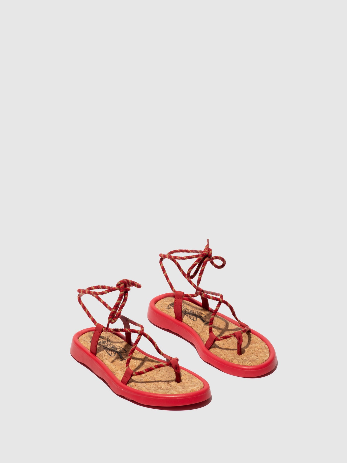 Lipstick Red Fly London Lace-up Sandals Women's Sandals | 264758DWB