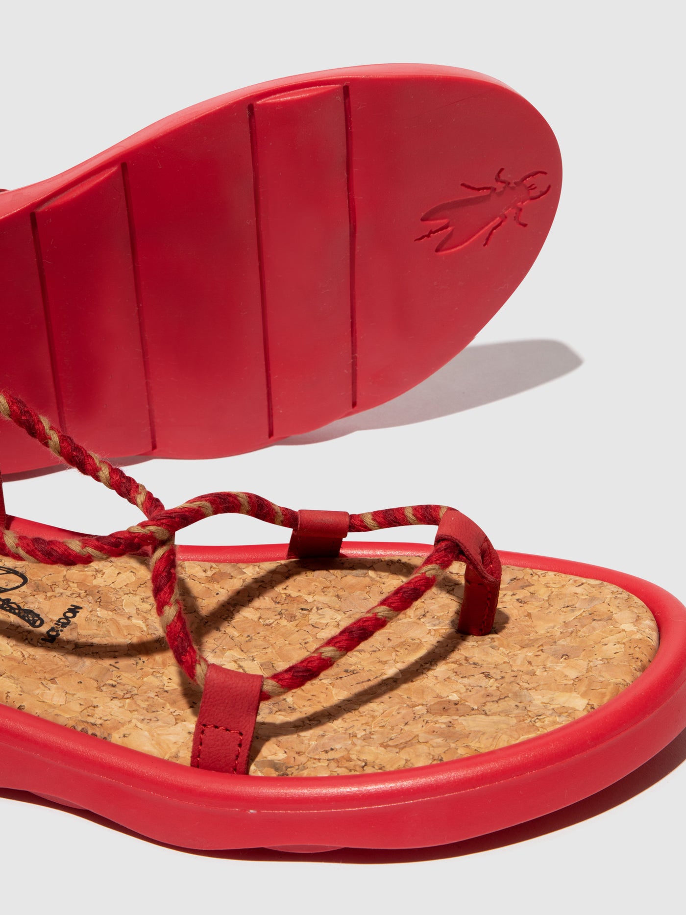 Lipstick Red Fly London Lace-up Sandals Women's Sandals | 264758DWB