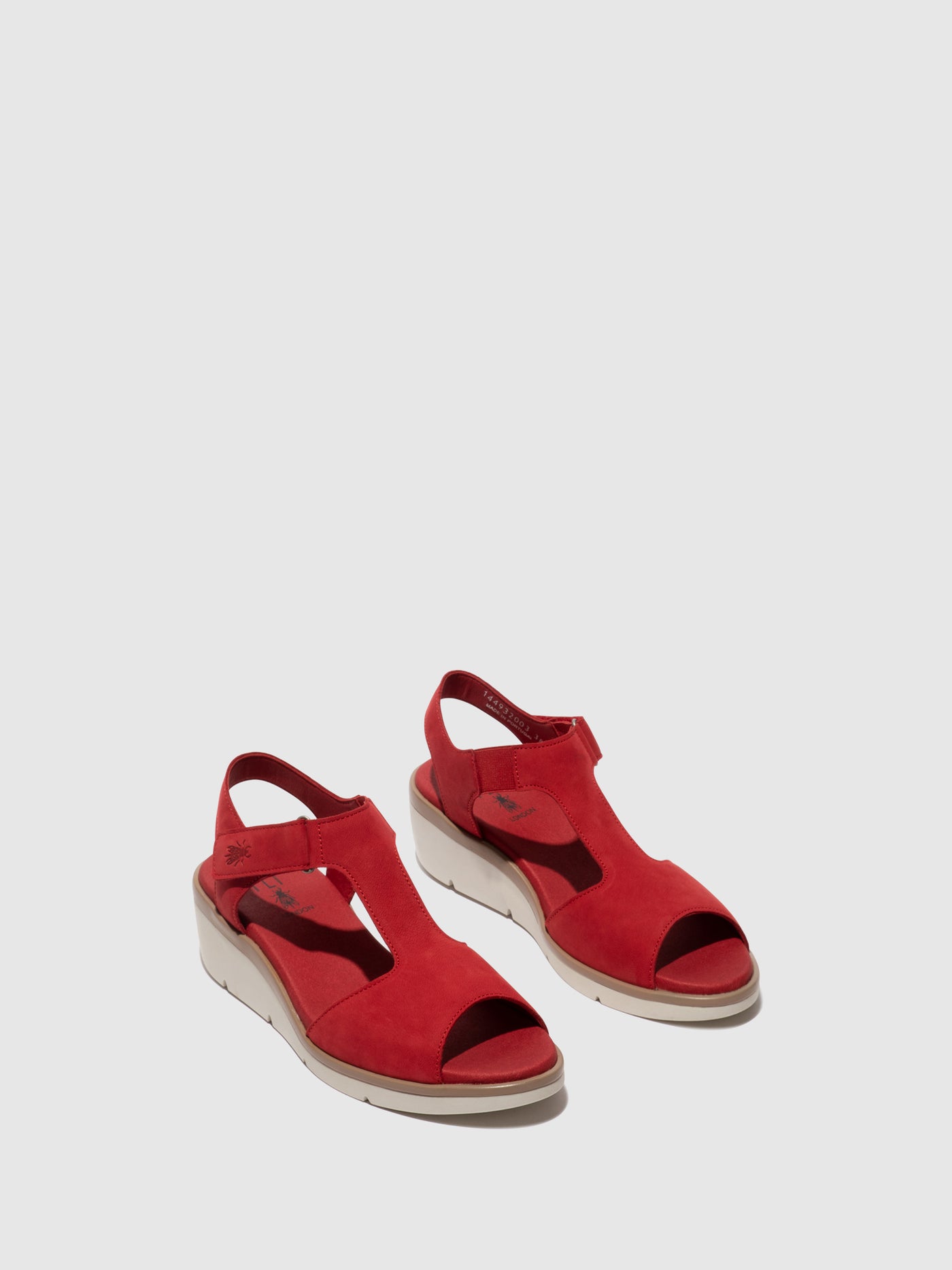 Lipstick Red Fly London T-Strap Sandals Women's Sandals | 906837QTM