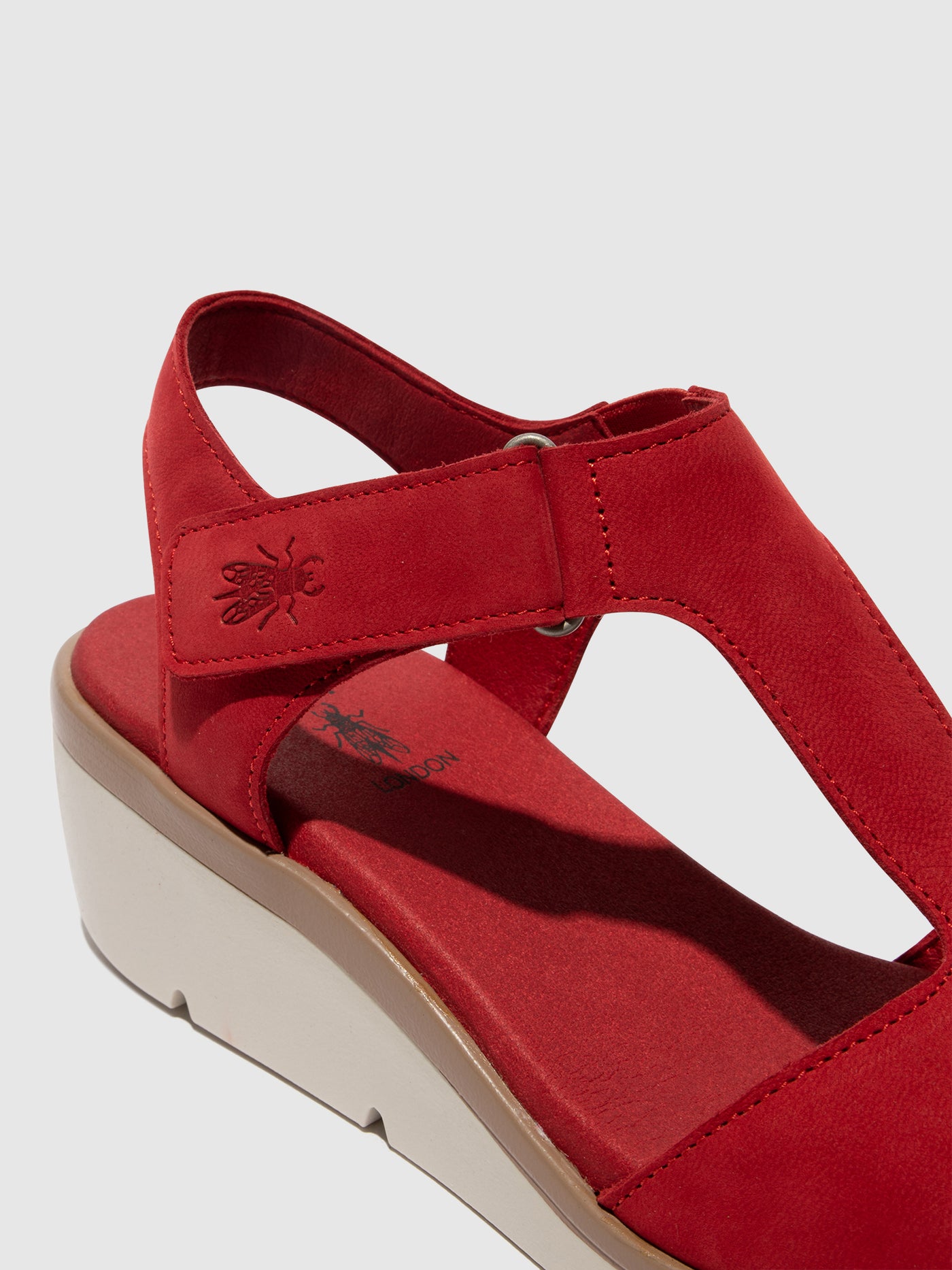 Lipstick Red Fly London T-Strap Sandals Women's Sandals | 906837QTM