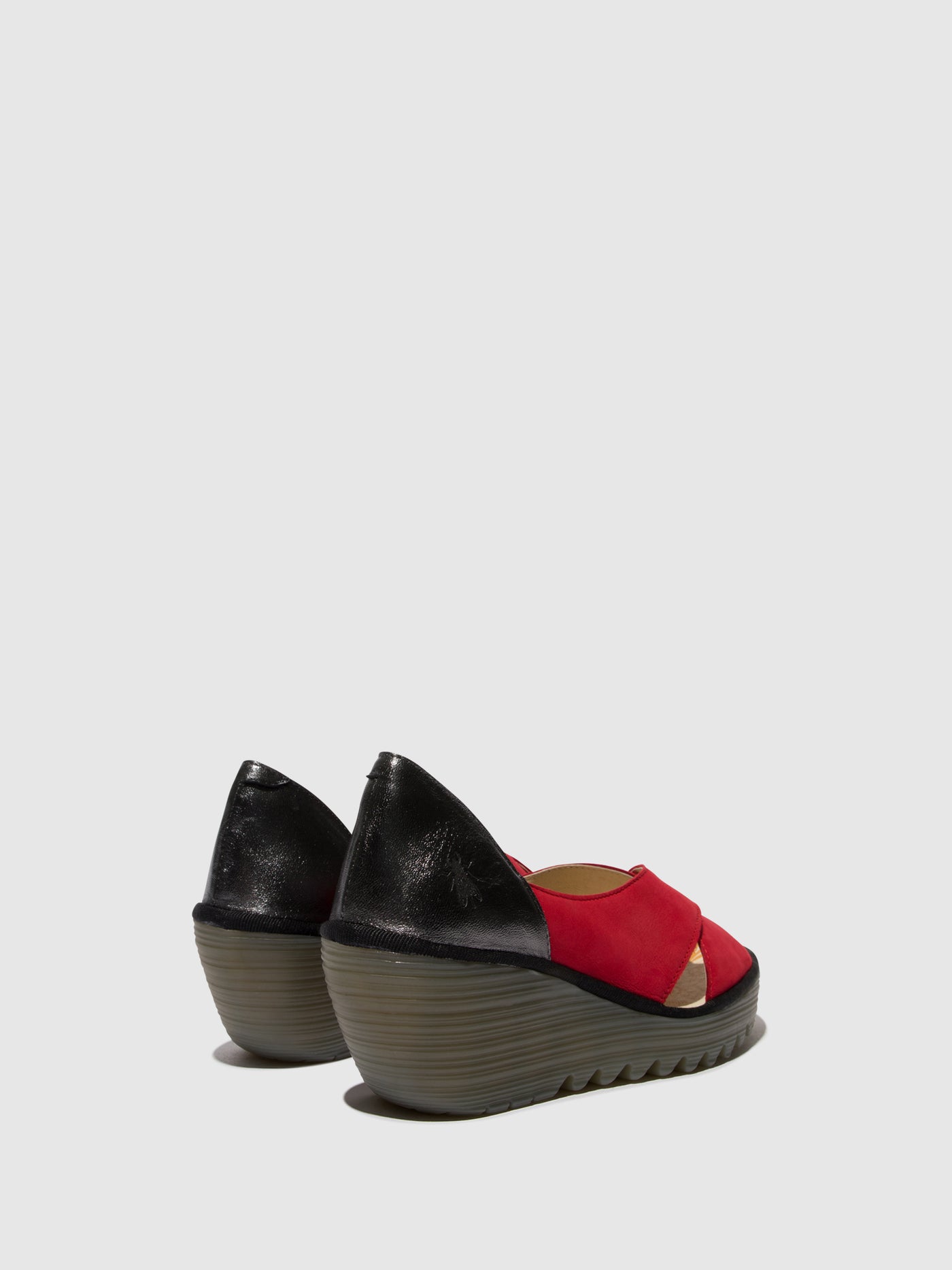 Lipstick Red/Graphite Fly London Crossover Sandals Women's Sandals | 381072DZT