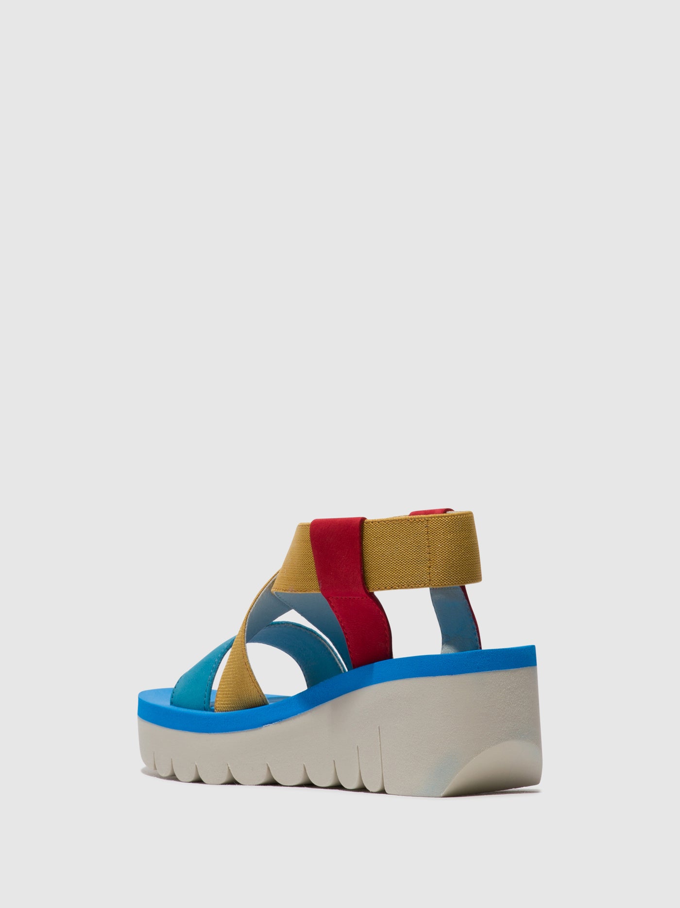 Lipstick Red/Yellow/Azurre Fly London Sling-Back Sandals Women's Sandals | 037964NEF