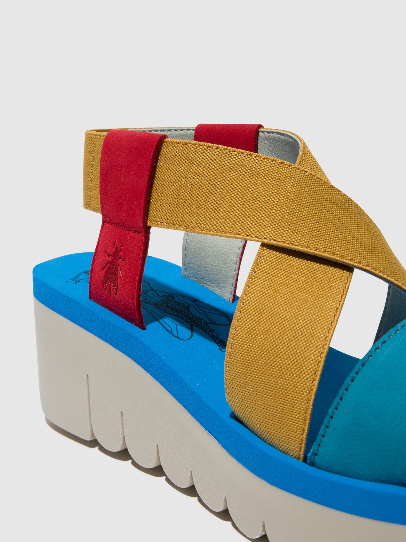 Lipstick Red/Yellow/Azurre Fly London Sling-Back Sandals Women's Sandals | 037964NEF