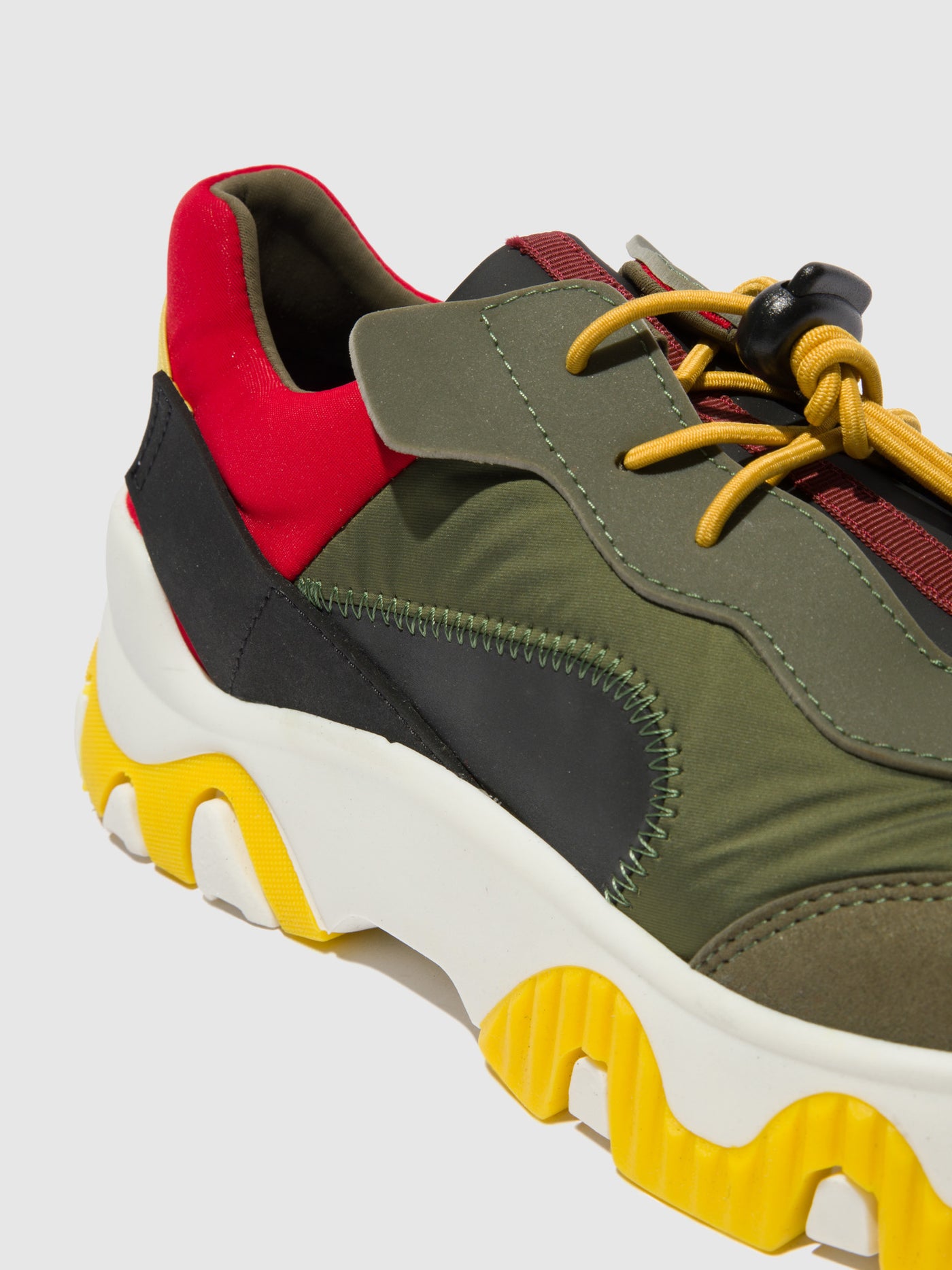 Multi Khaki/Red/Yellow Fly London Elasticated Women's Sneakers | 752314OBK