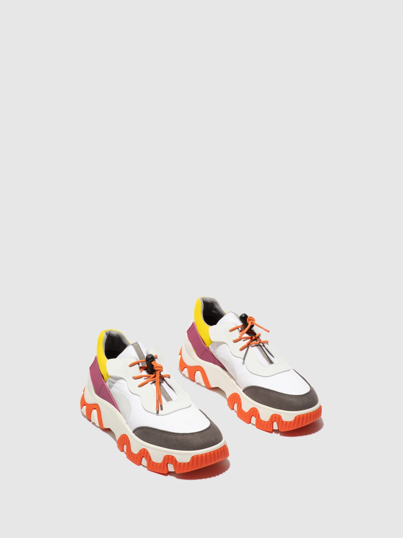 Multi Offwhite/Yellow/Fuchia Fly London Elasticated Women's Sneakers | 963724SCY