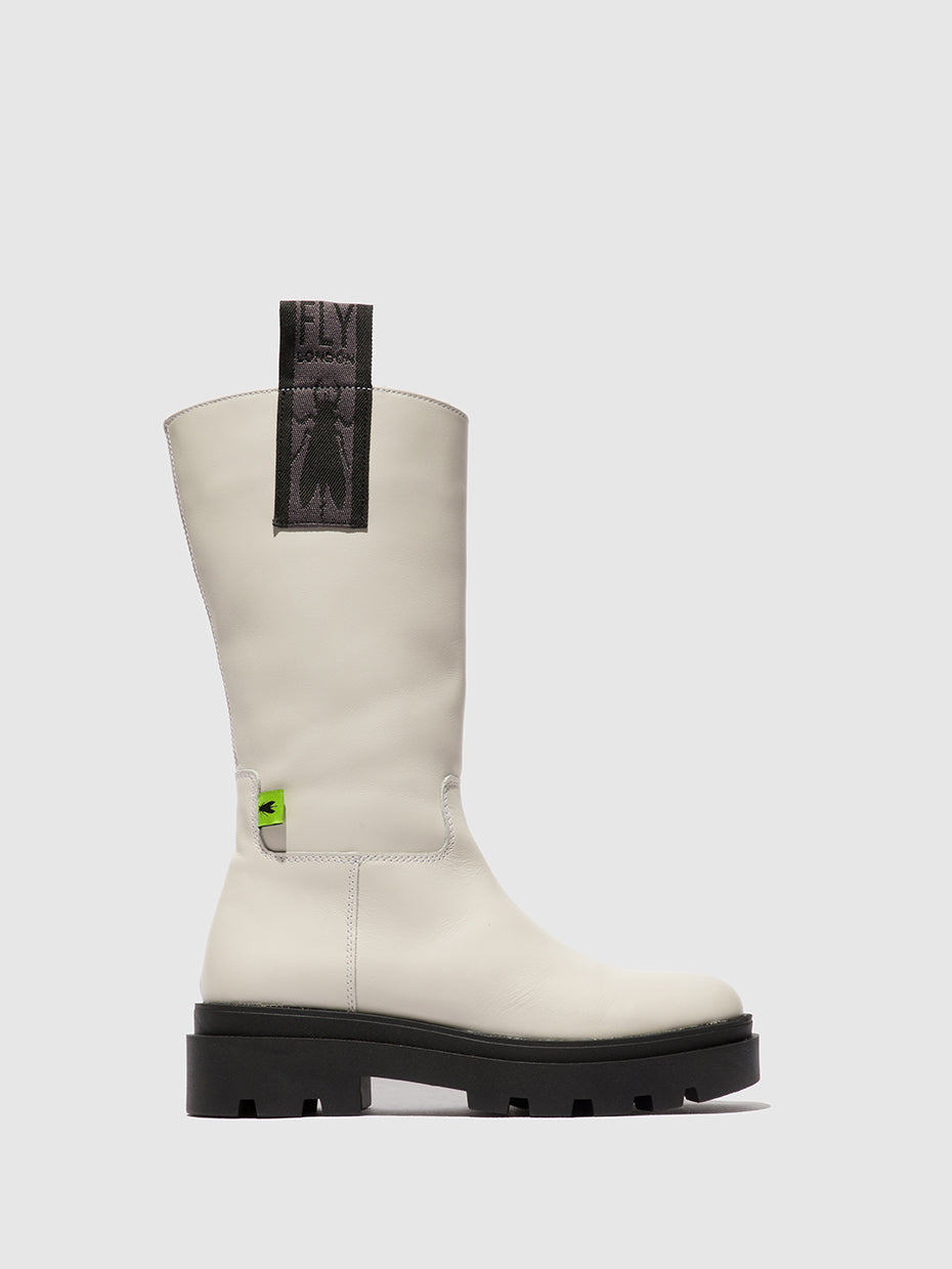 Naomi Offwhite Fly London Zip Up Boots Women\'s Boots | 704182SAW