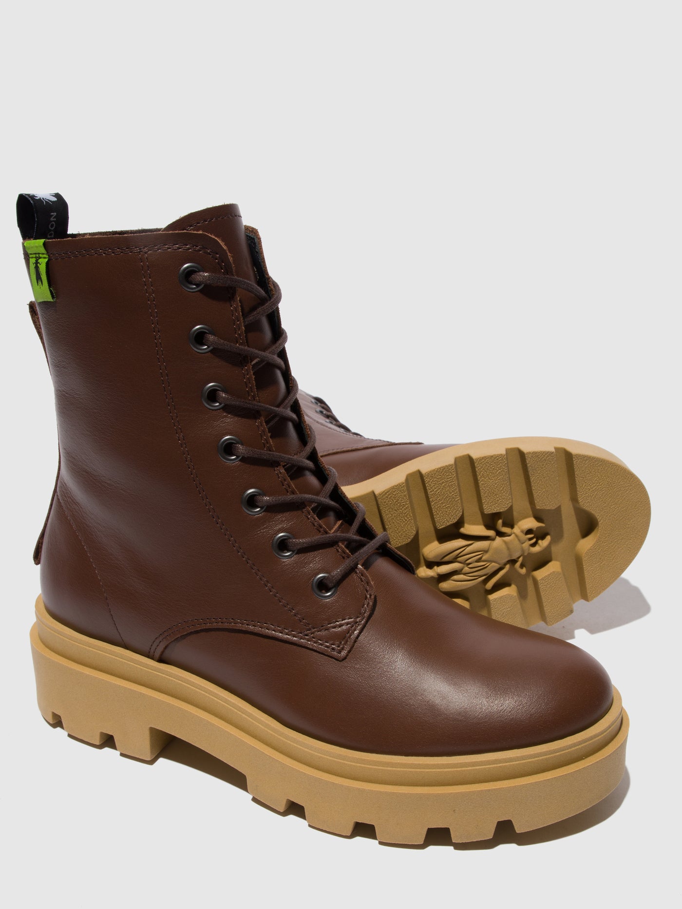 Nausica Chocolate Fly London Lace-up Boots Women's Ankle Boots | 597423DAM