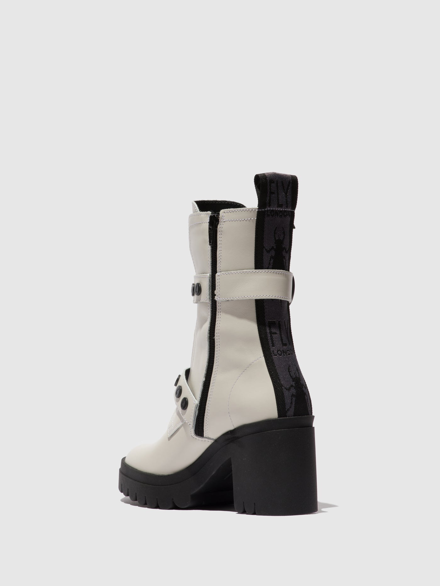 Nausica Offwhite Fly London Zip Up Boots Women's Ankle Boots | 817094DEG