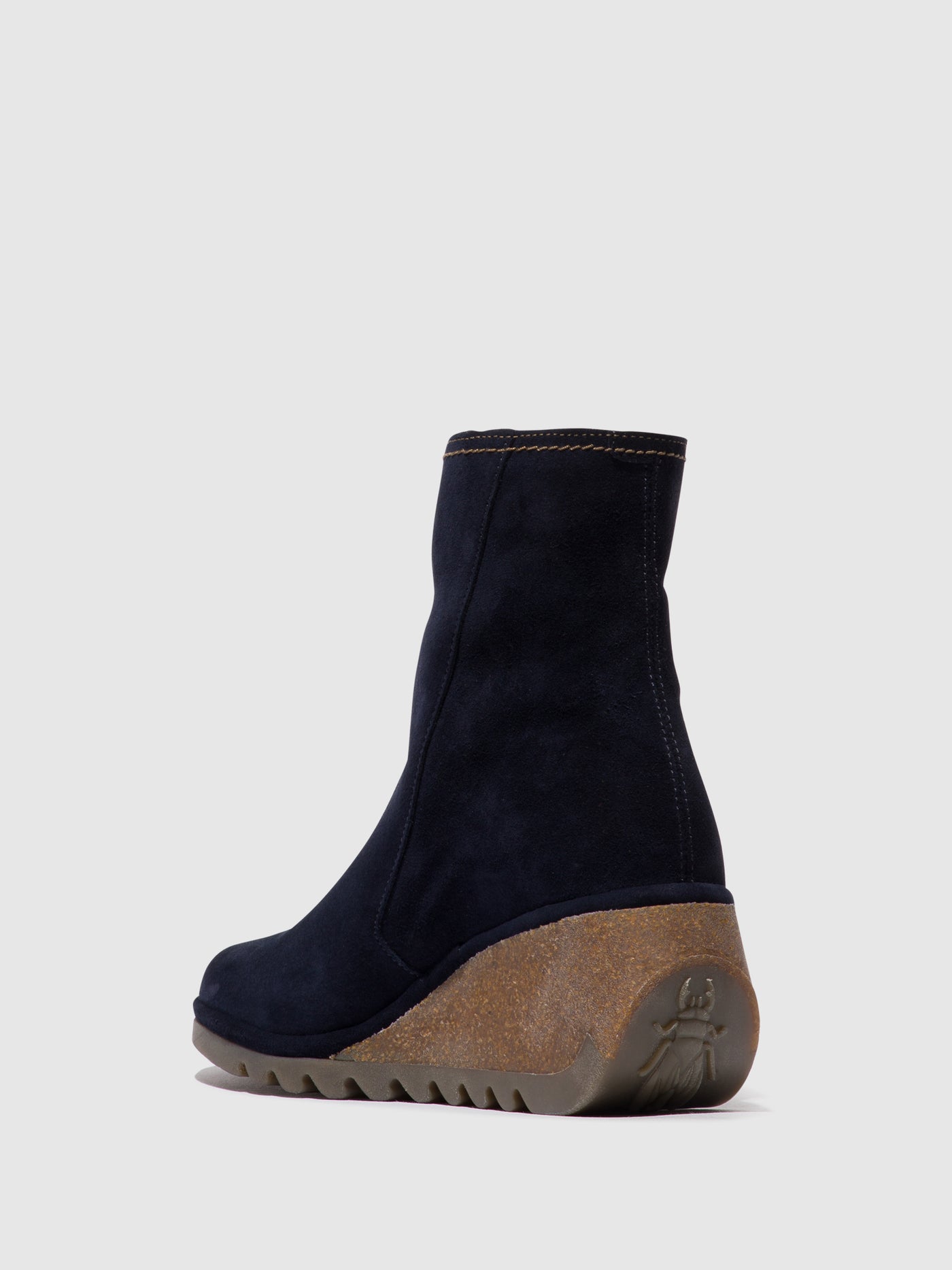 Navy Fly London Zip Up Boots Women's Ankle Boots | 516703JUS