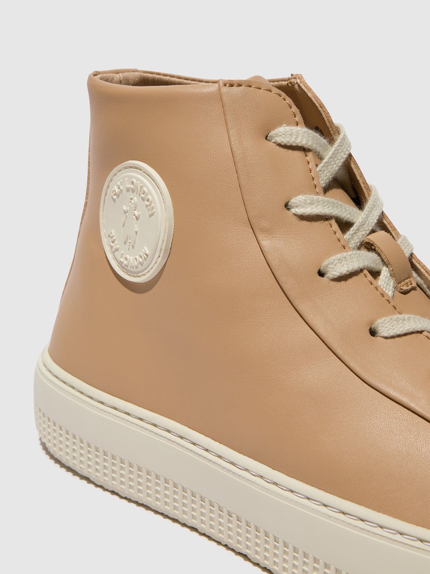 Nougat Fly London Hi-Top Women's Sneakers | 974263ILZ