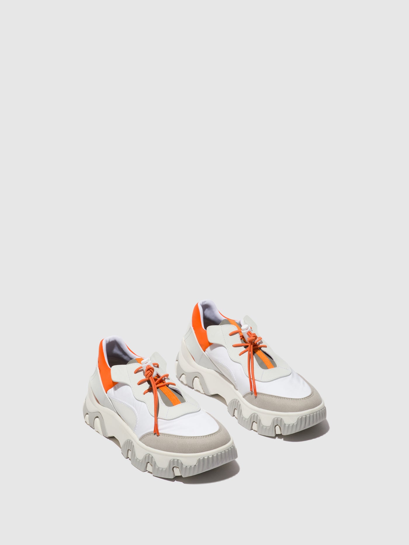Offwhite/Coral Fly London Elasticated Women's Sneakers | 690583OSE