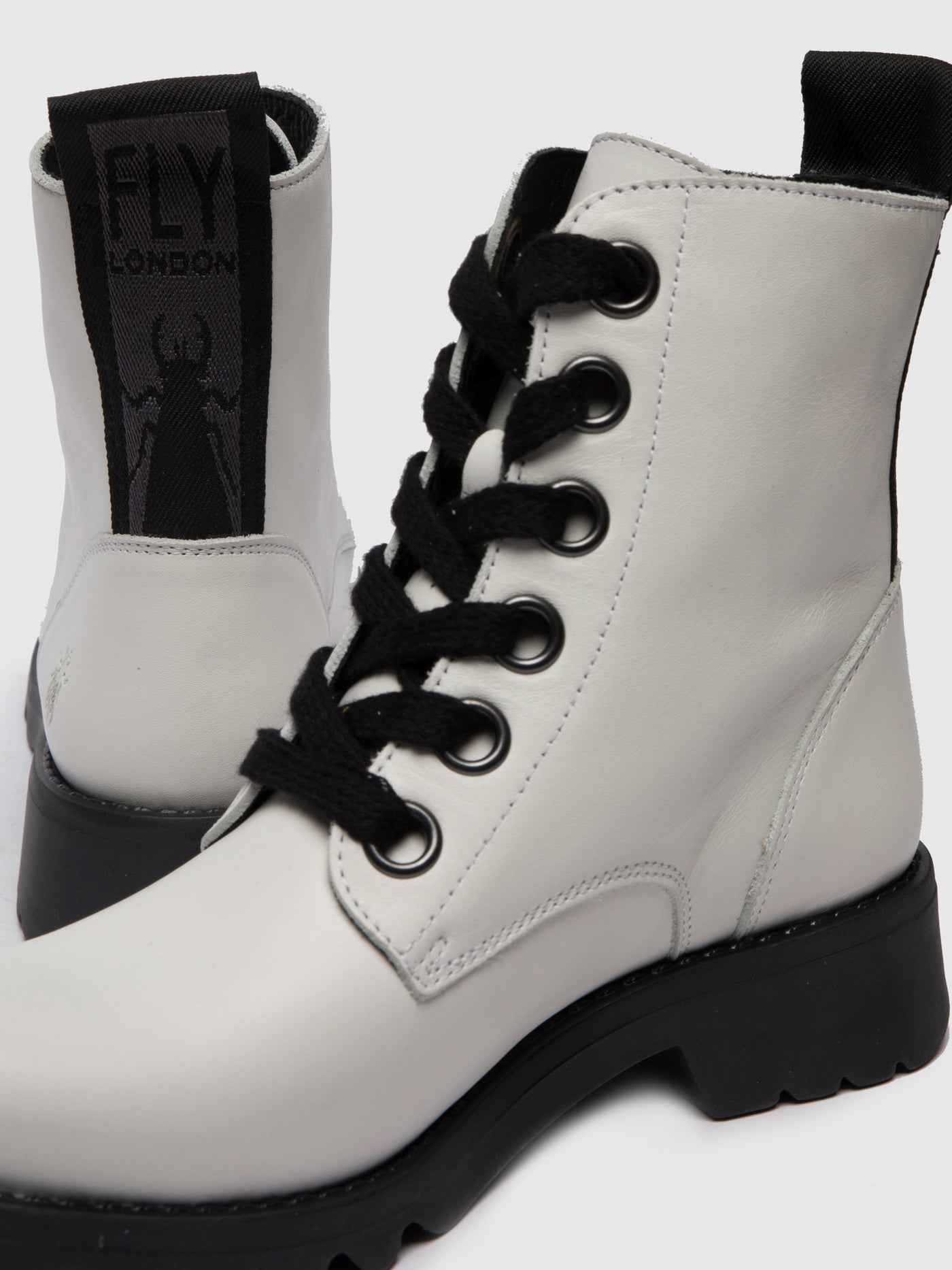 Offwhite Fly London Lace-up RUG Women's Ankle Boots | 637049DRB