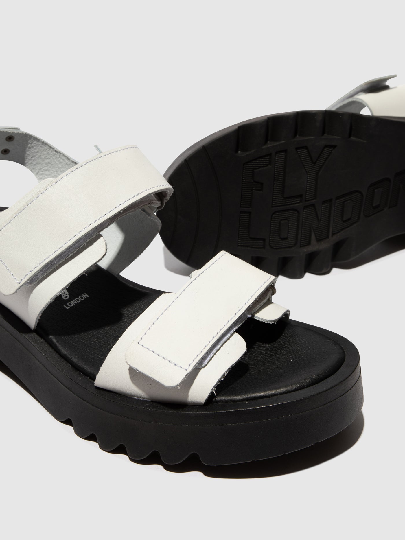 Offwhite Fly London Velcro Sandals Women's Sandals | 091765RLS
