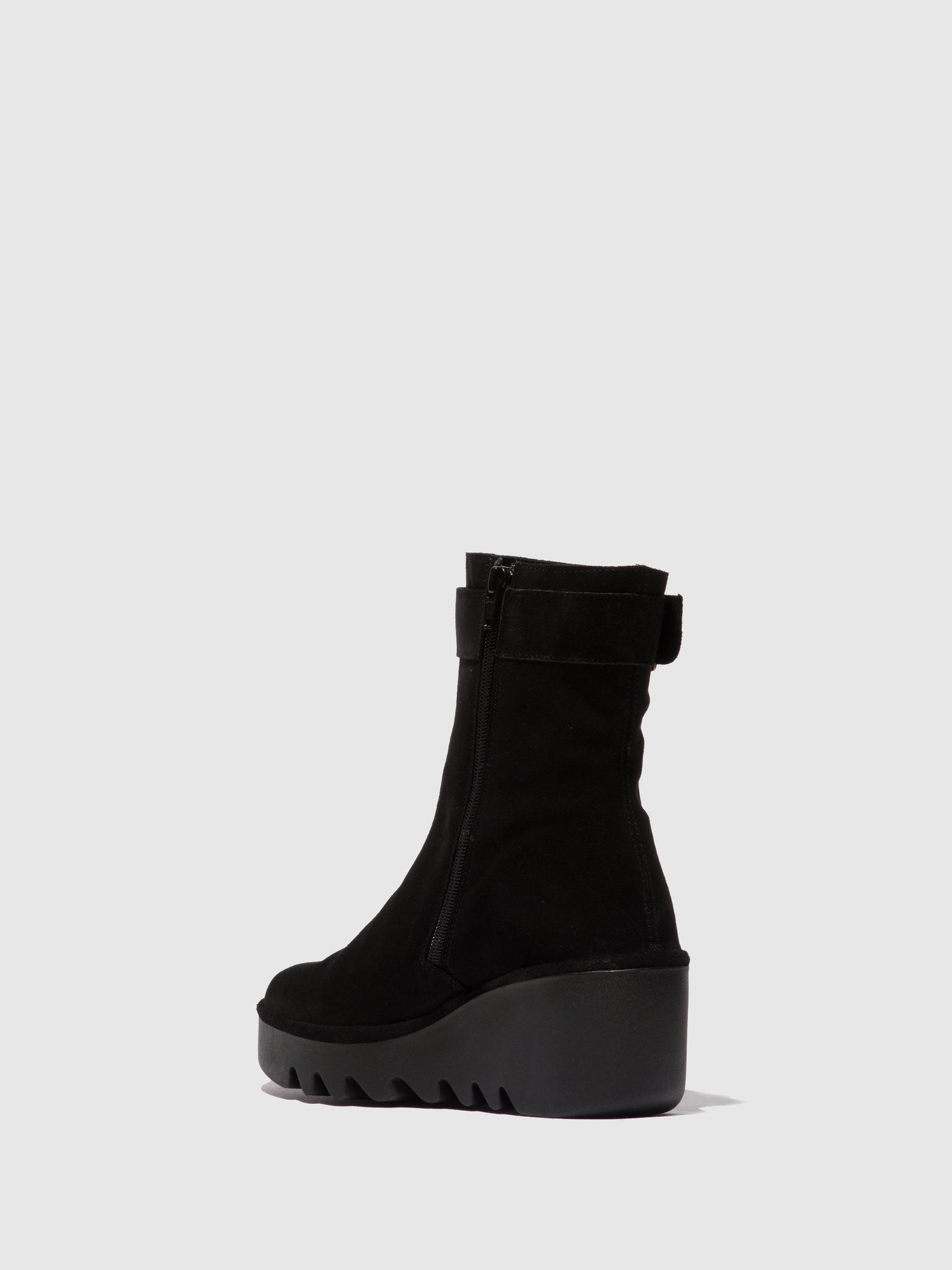 Oil Suede Black Fly London Zip Up Boots Women's Ankle Boots | 056241BST