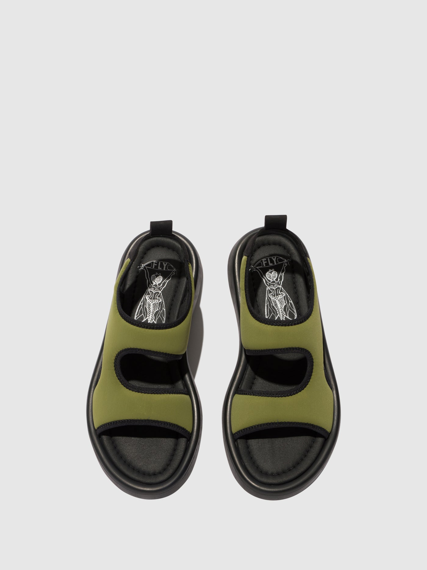 Olive/Black Fly London Sling-Back Sandals Women's Sandals | 408365MWC