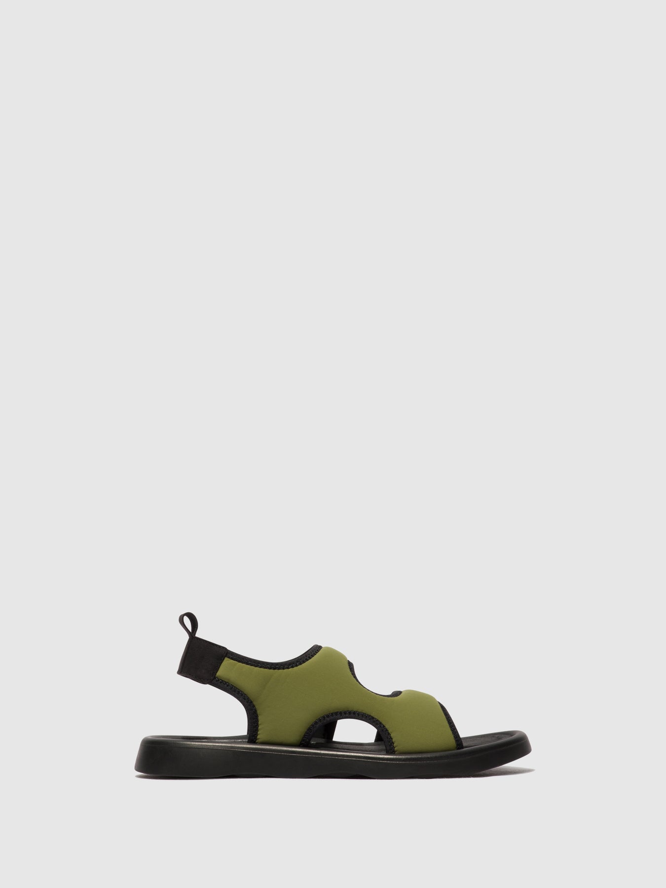Olive/Black Fly London Sling-Back Sandals Women\'s Sandals | 408365MWC