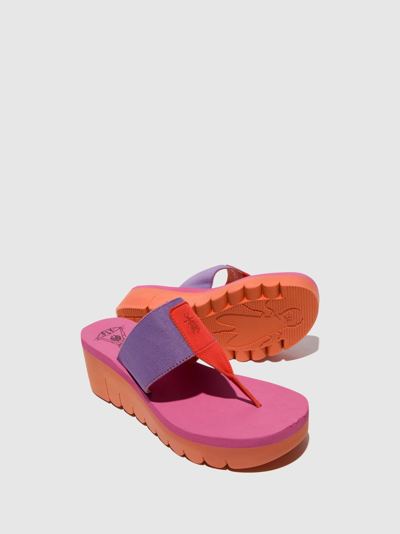 Orange/Violet (Rose) Fly London Slip-on Women's Mules | 635408HPT
