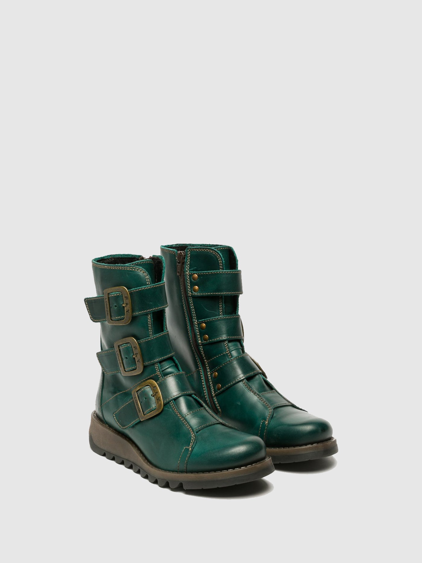 Petrol Fly London Buckle Boots Women's Ankle Boots | 487359PVF