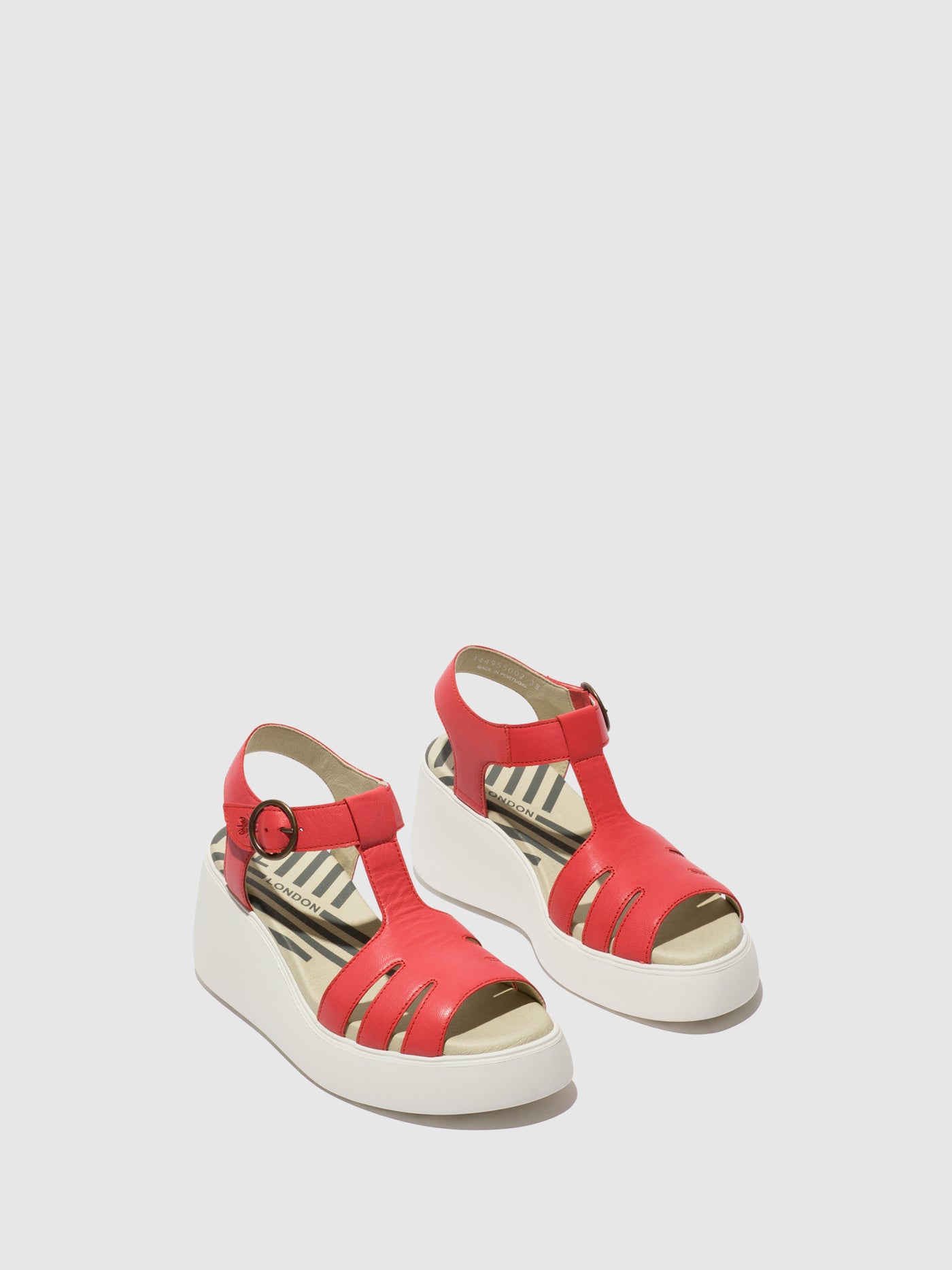 Raspberry Fly London T-Strap Sandals Women's Sandals | 263874HYV
