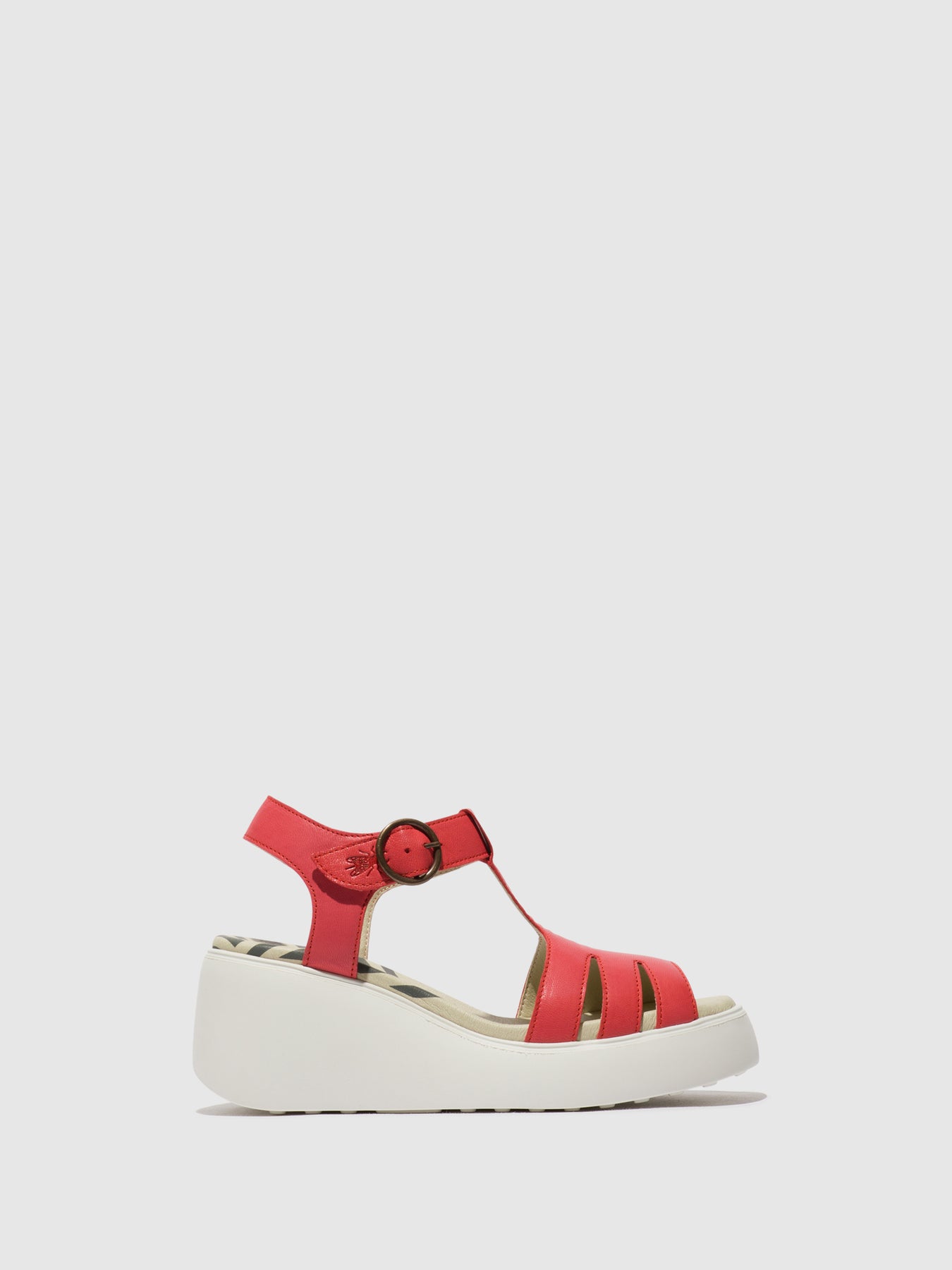 Raspberry Fly London T-Strap Sandals Women\'s Sandals | 263874HYV