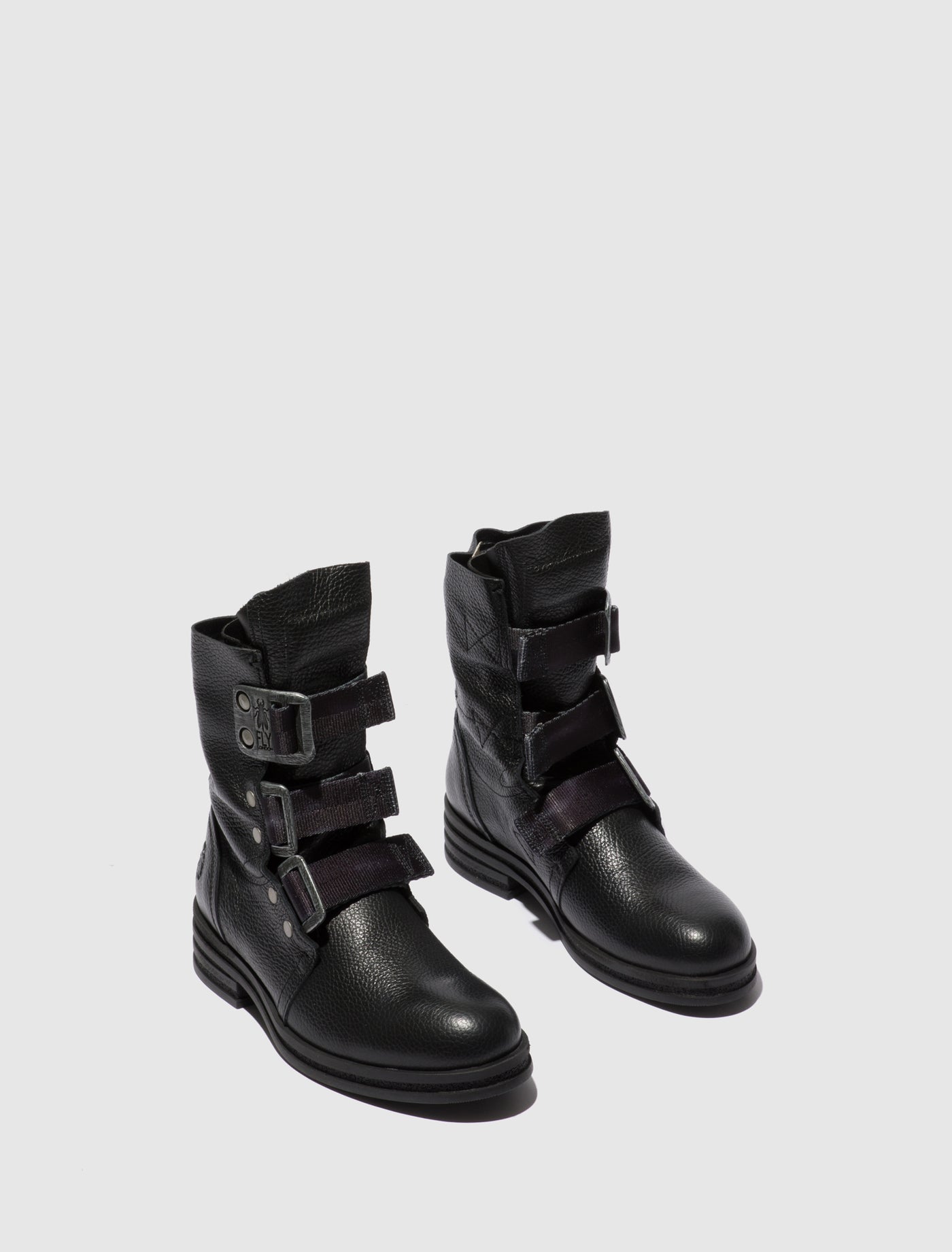 Rio Black Fly London Buckle Boots Women's Ankle Boots | 379428GMO