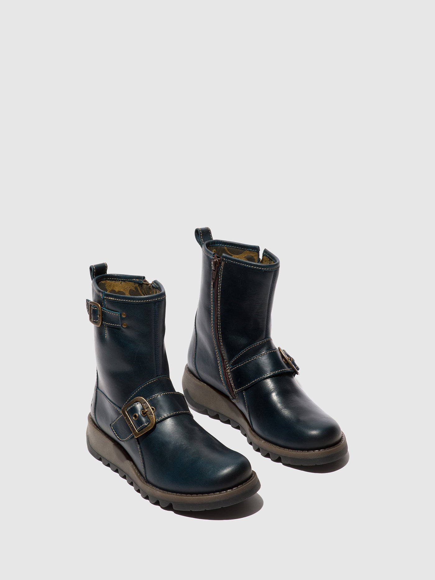 Royal Blue Fly London Buckle Boots Women's Ankle Boots | 916570LOV