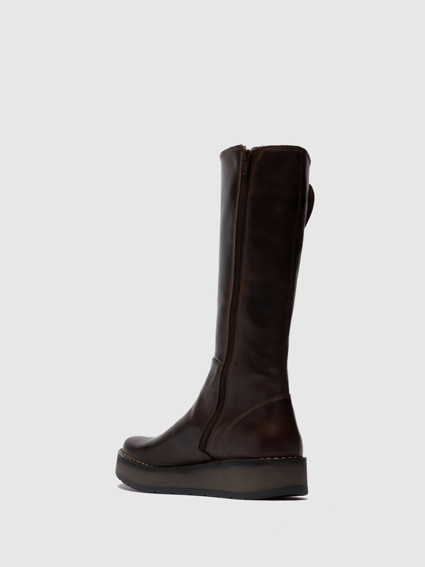 Rug Dark Brown Fly London Zip Up Boots Women's Boots | 413608BTC