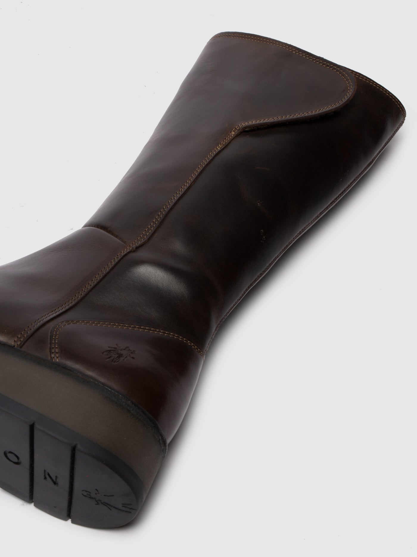 Rug Dark Brown Fly London Zip Up Boots Women's Boots | 413608BTC