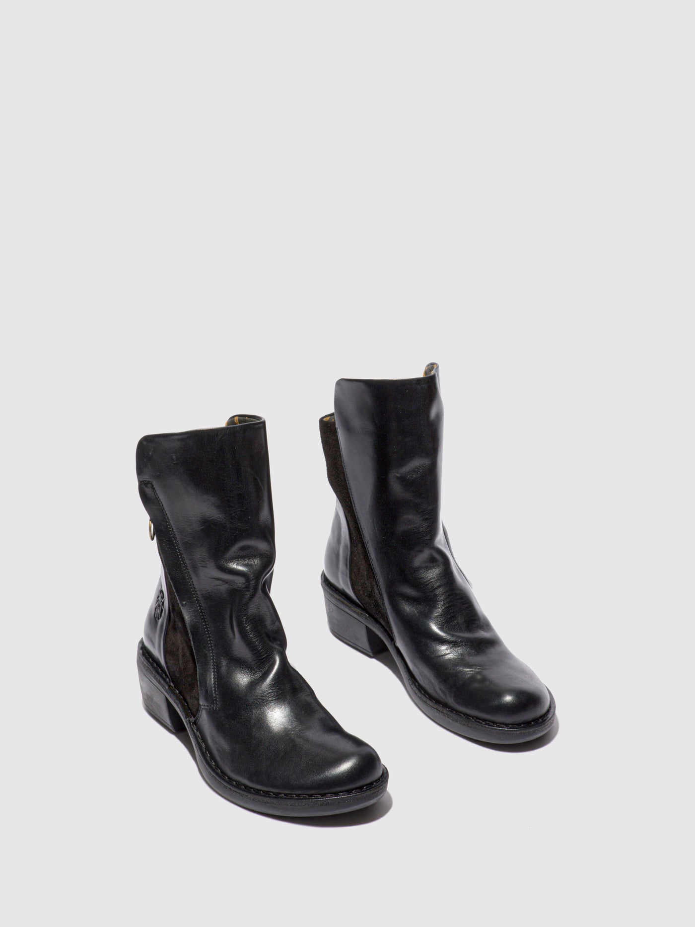 Rug/Oilsuede Black Fly London Zip Up Boots Women's Ankle Boots | 625409IMZ