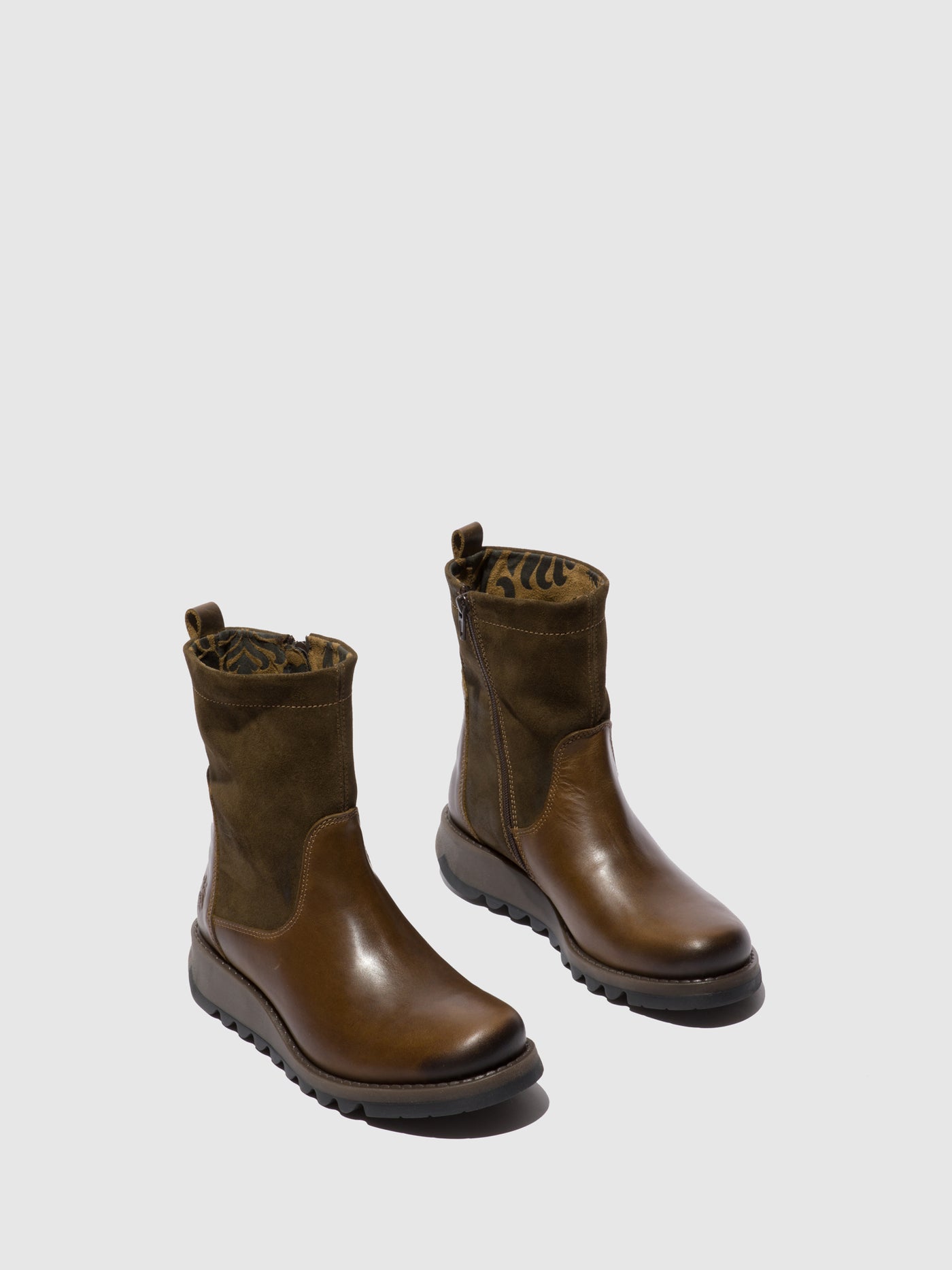 Rug/Oilsuede Olive/Sludge Fly London Zip Up Boots Women's Boots | 410396APR