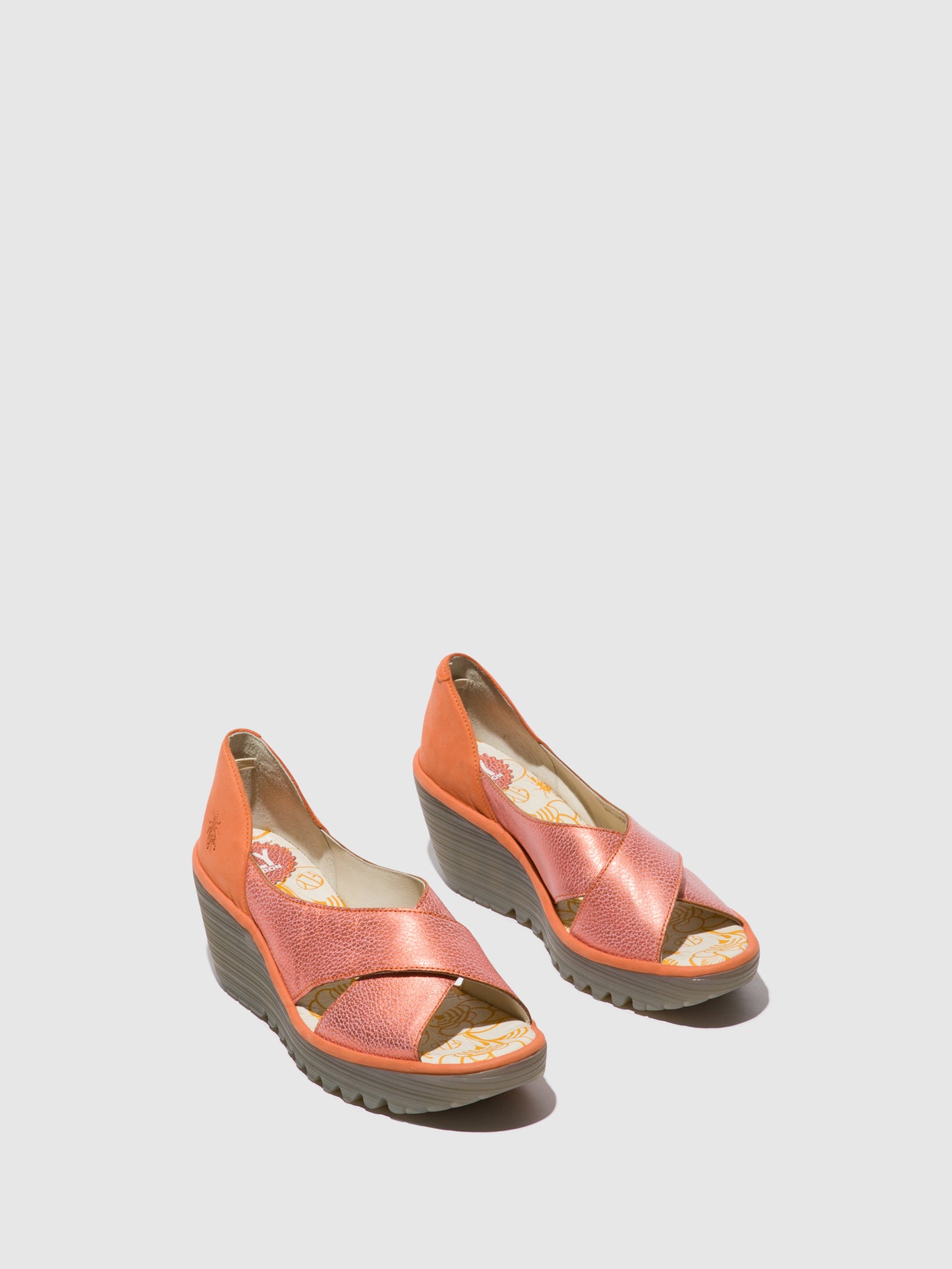 Salmon/Peach Fly London Crossover Sandals Women's Sandals | 924530LMV