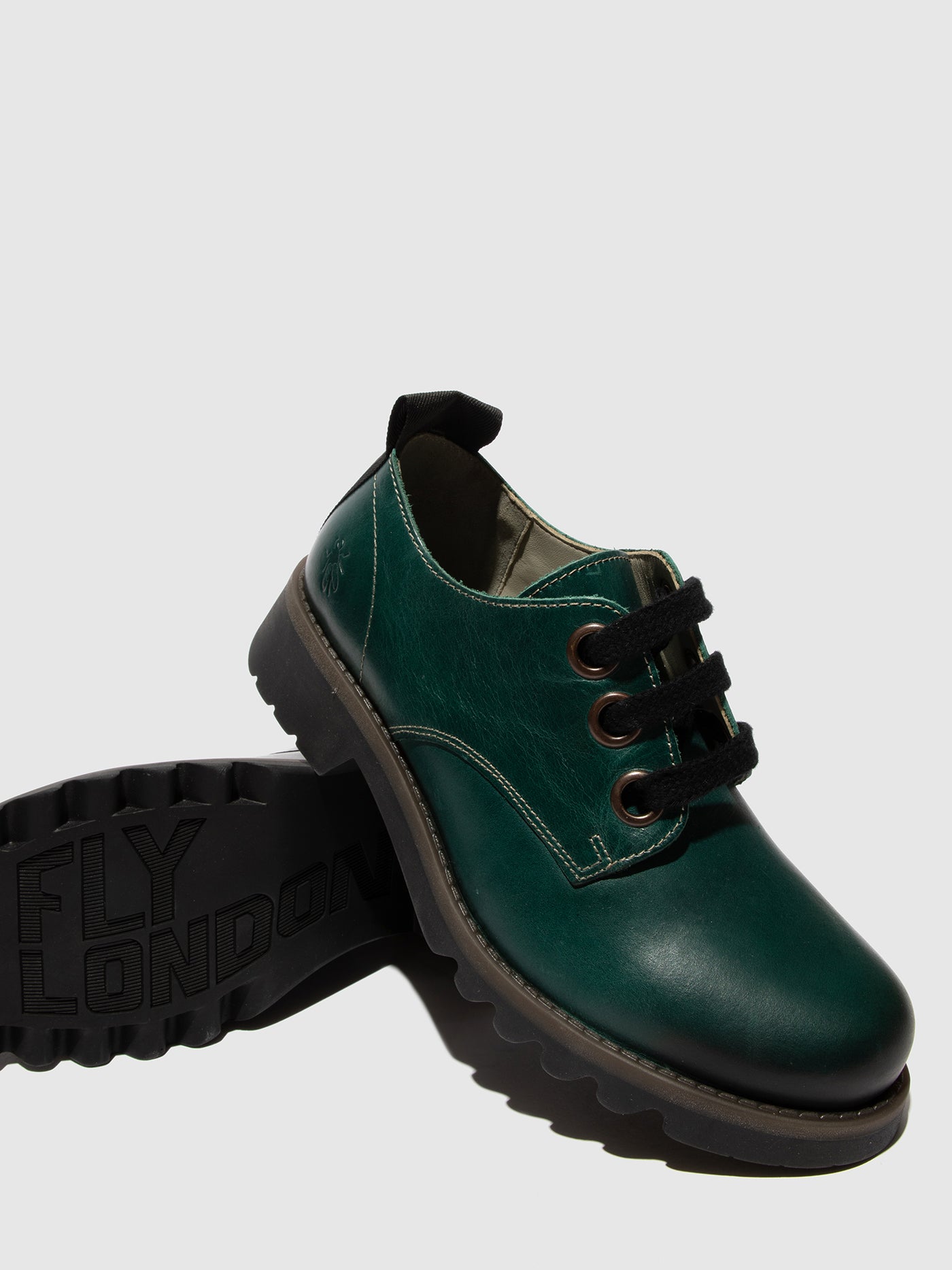 Shamrock Green Fly London Lace-up Boots Women's Lace Up Shoes | 485619DEY