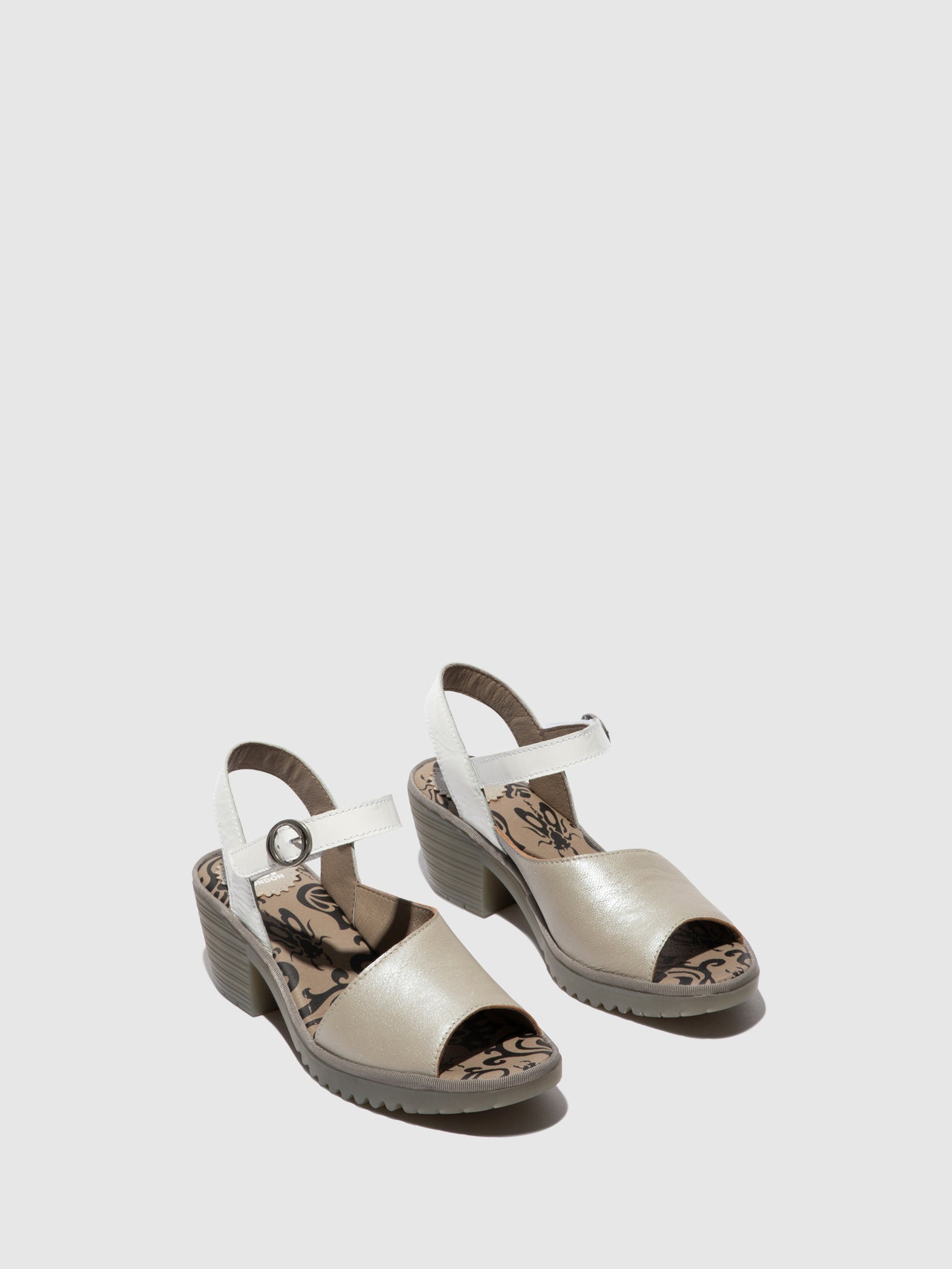 Silver/ Offwhite Fly London Sling-Back Sandals Women's Sandals | 340126PER