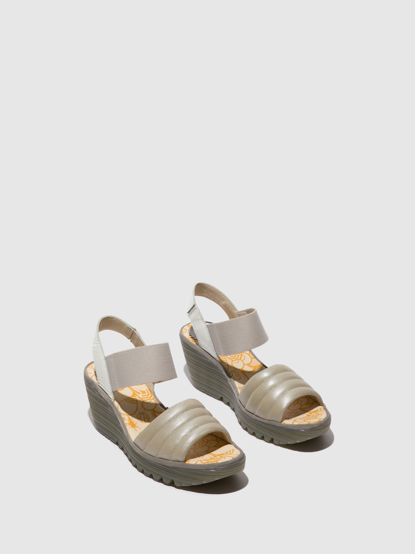 Silver/Offwhite Fly London Sling-Back Sandals Women's Sandals | 523681RPT