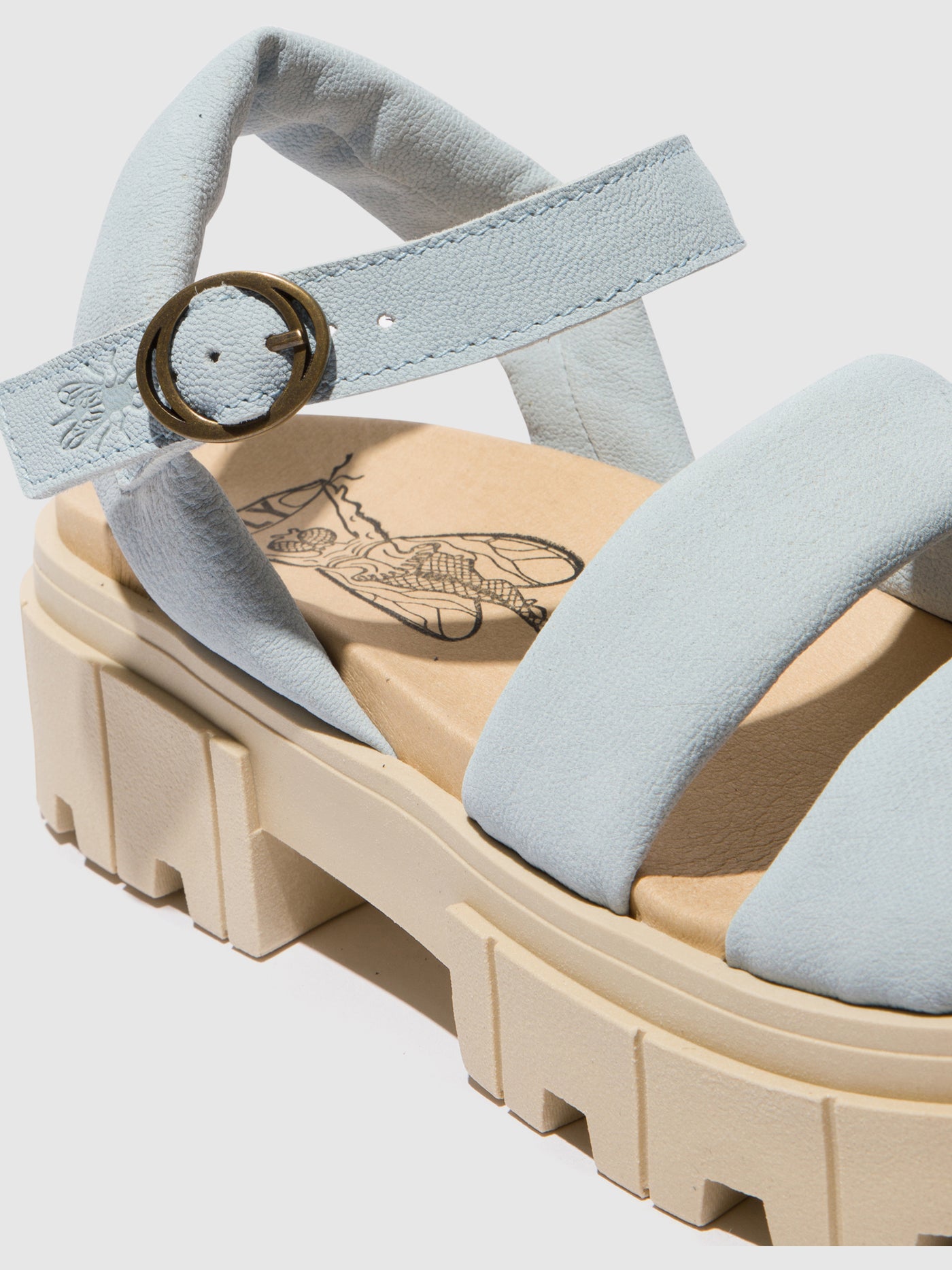 Sky Blue Fly London Sling-Back Women's Sandals | 729184ZYM