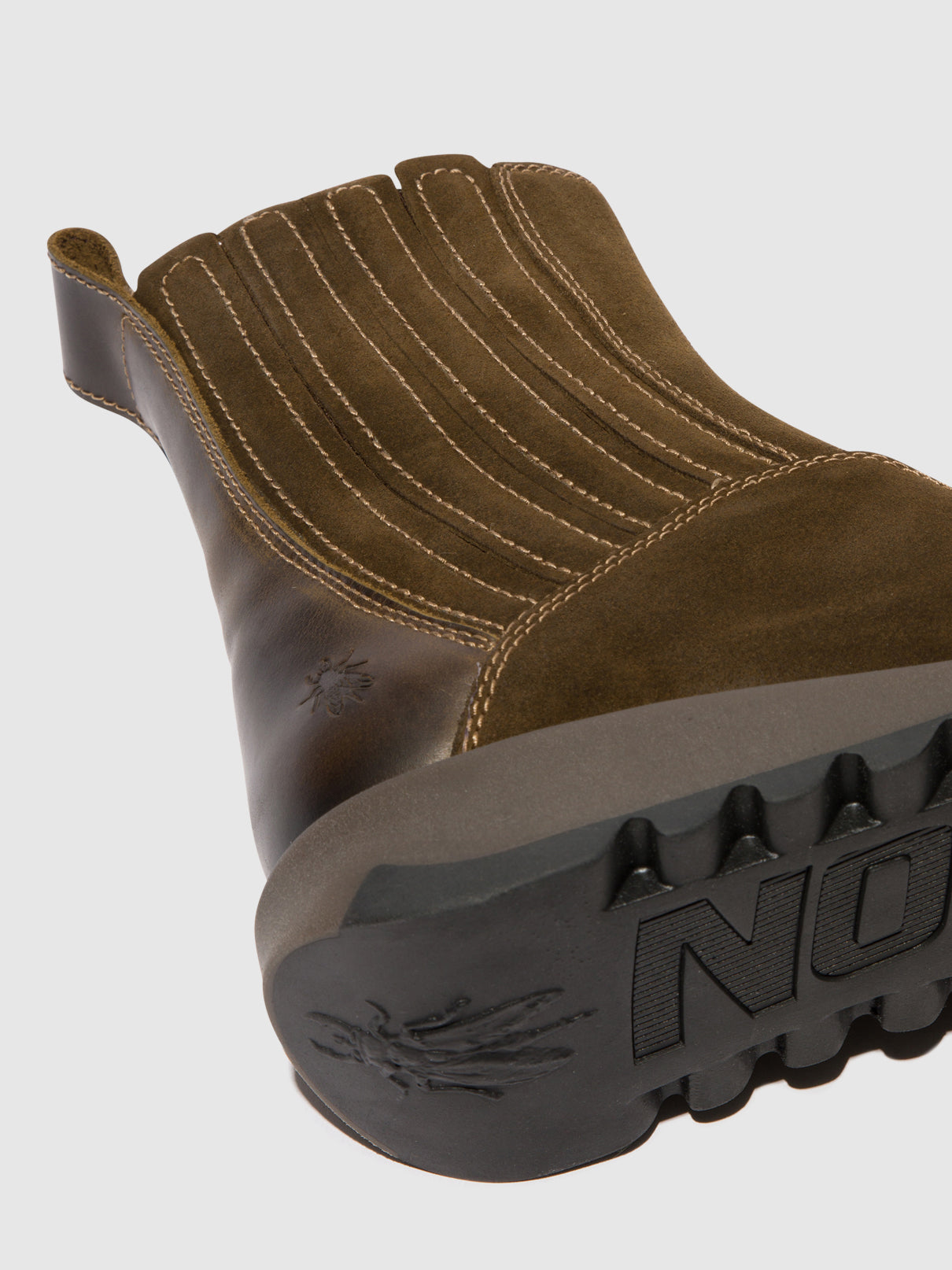 Sludge/Olive Fly London Zip Up Boots Women's Ankle Boots | 092514VMU