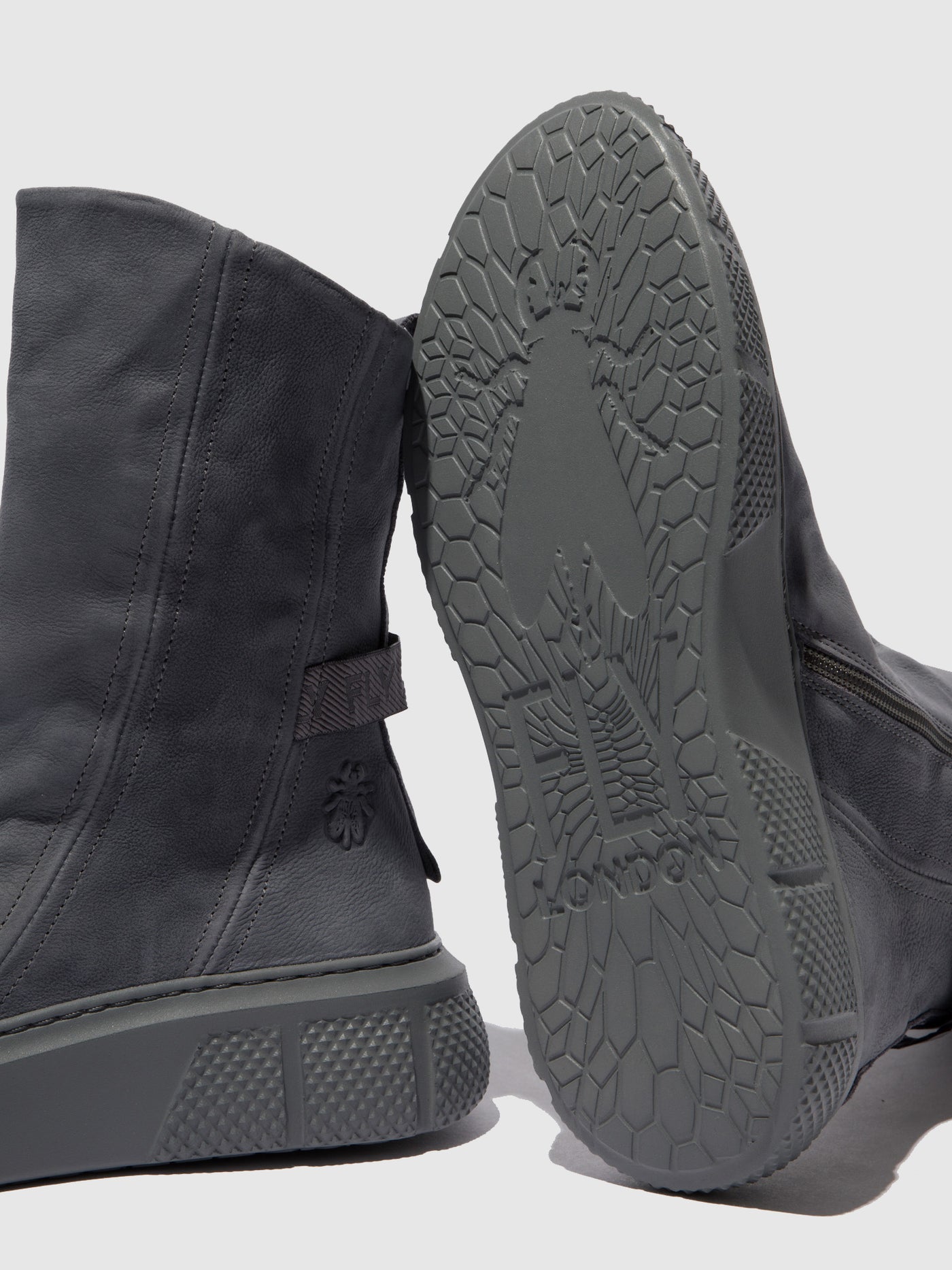 Sorano Blue Grey Fly London Zip Up Boots Women's Boots | 109548ODE