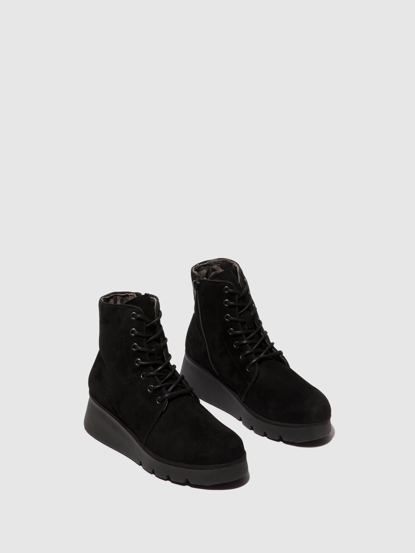 Suede Black Fly London Lace-up Boots Women's Ankle Boots | 013469KLB