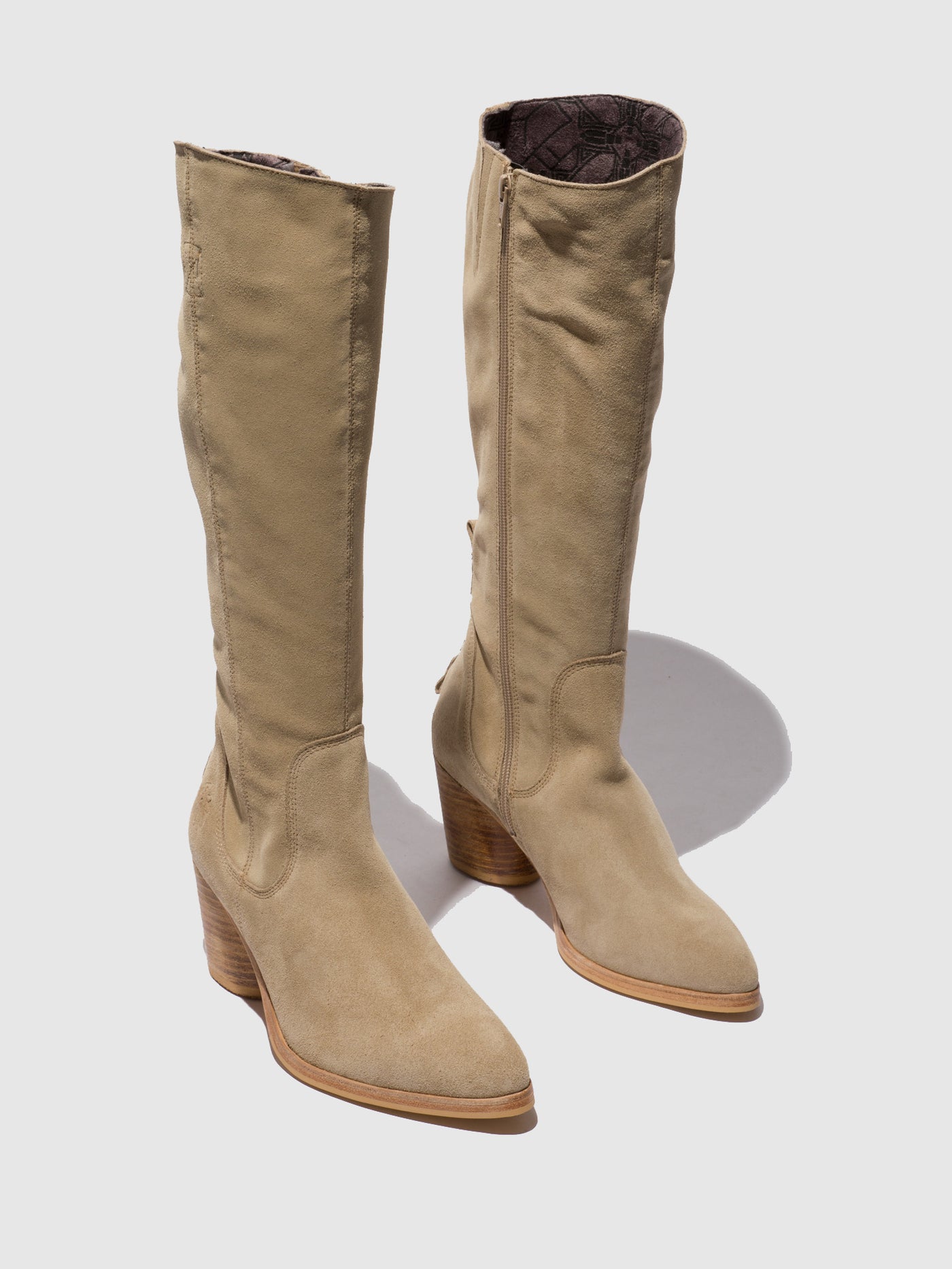 Suede Creme Fly London Zip Up Boots Women's Boots | 952471LYK
