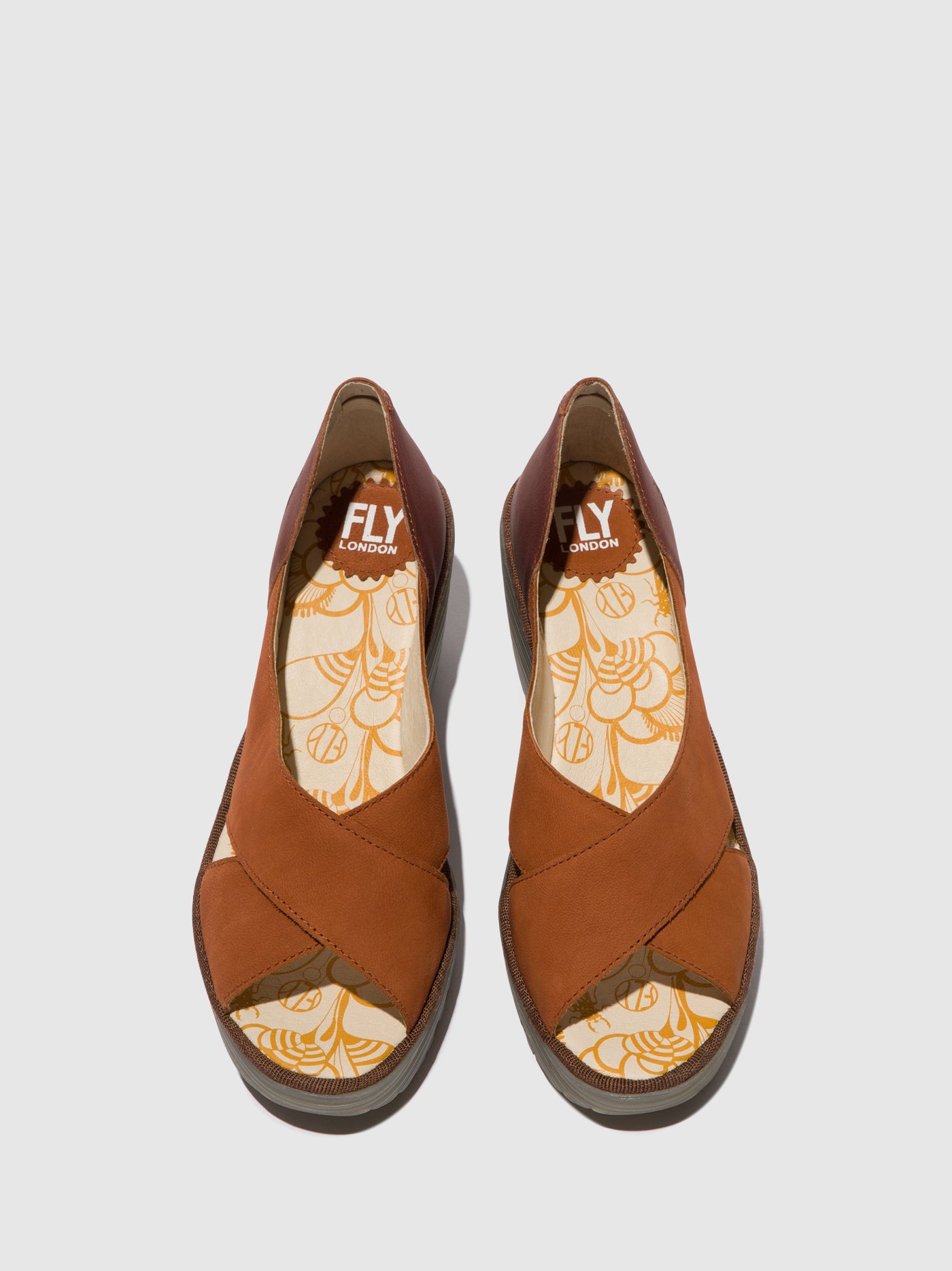 Tan/Copper Fly London Crossover Sandals Women's Sandals | 732418JPO